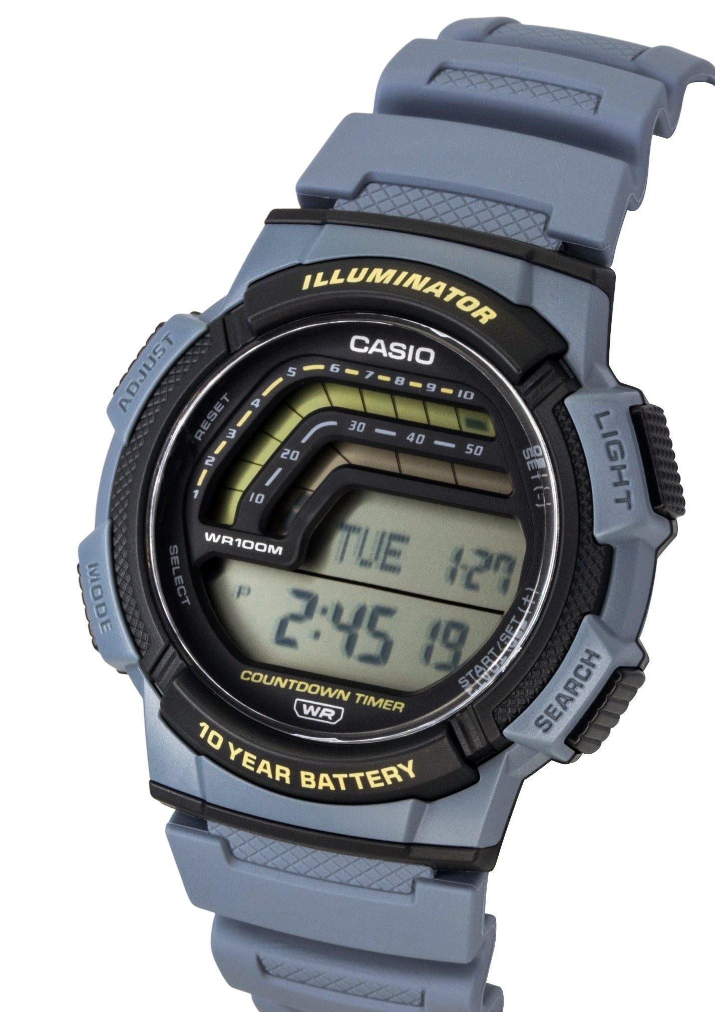 Casio Digital Resin Strap Quartz WS - 1800 - 2AV 100M Men's Watch - Prestige Stones