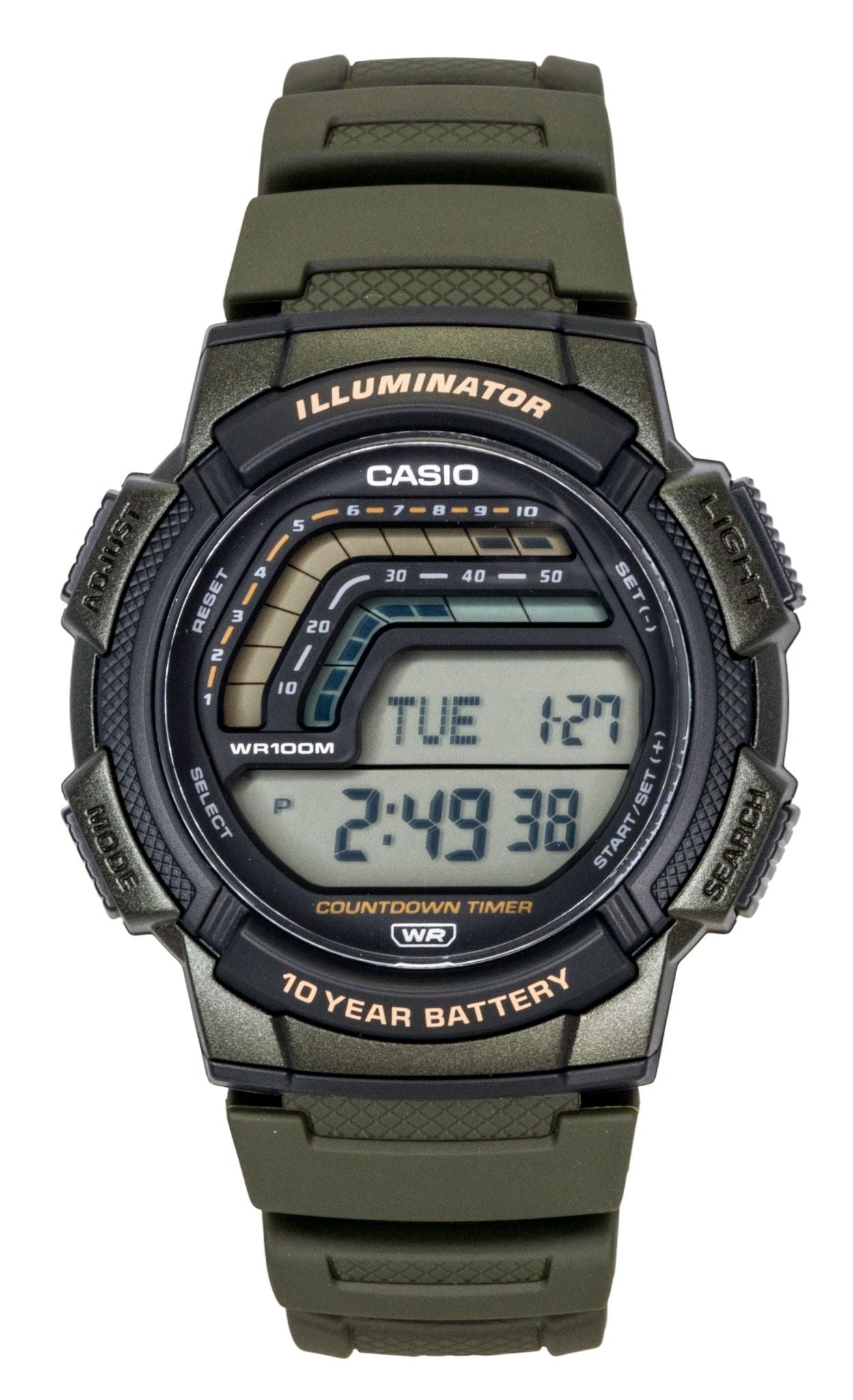 Casio Digital Resin Strap Quartz WS - 1800 - 3AV 100M Men's Watch - Prestige Stones