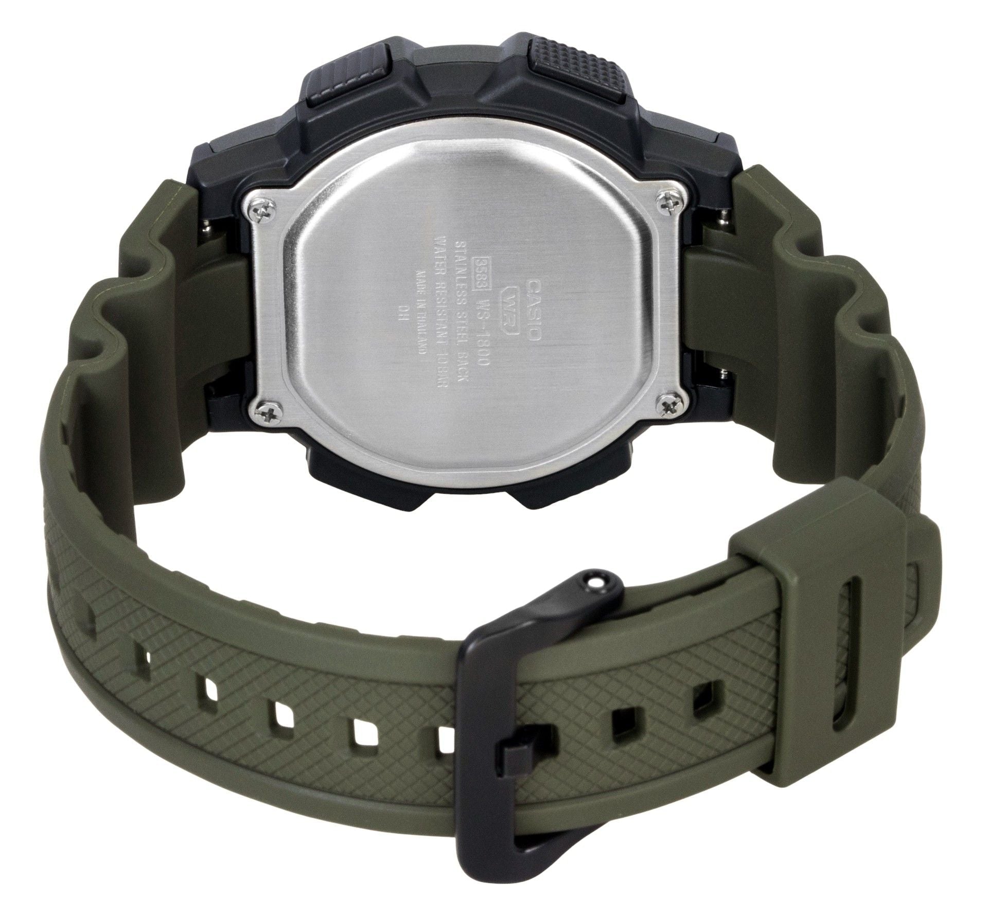 Casio Digital Resin Strap Quartz WS - 1800 - 3AV 100M Men's Watch - Prestige Stones