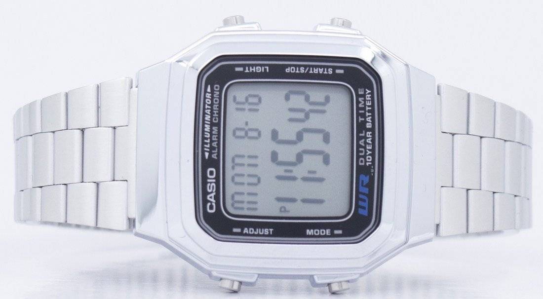 Casio Digital Stainless Steel Alarm Chrono Dual Time A178WA - 1ADF A178WA - 1A Men's Watch - Prestige Stones