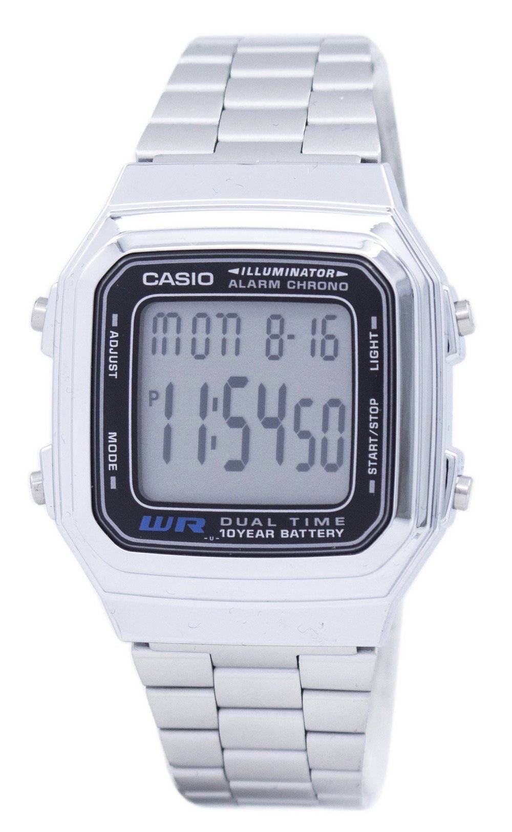 Casio Digital Stainless Steel Alarm Chrono Dual Time A178WA - 1ADF A178WA - 1A Men's Watch - Prestige Stones