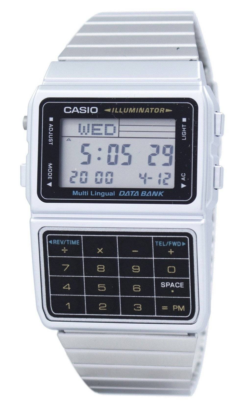 Casio Digital Stainless Steel Data Bank Multi - Lingual DBC - 611 - 1DF DBC611 - 1DF Men's Watch - Prestige Stones