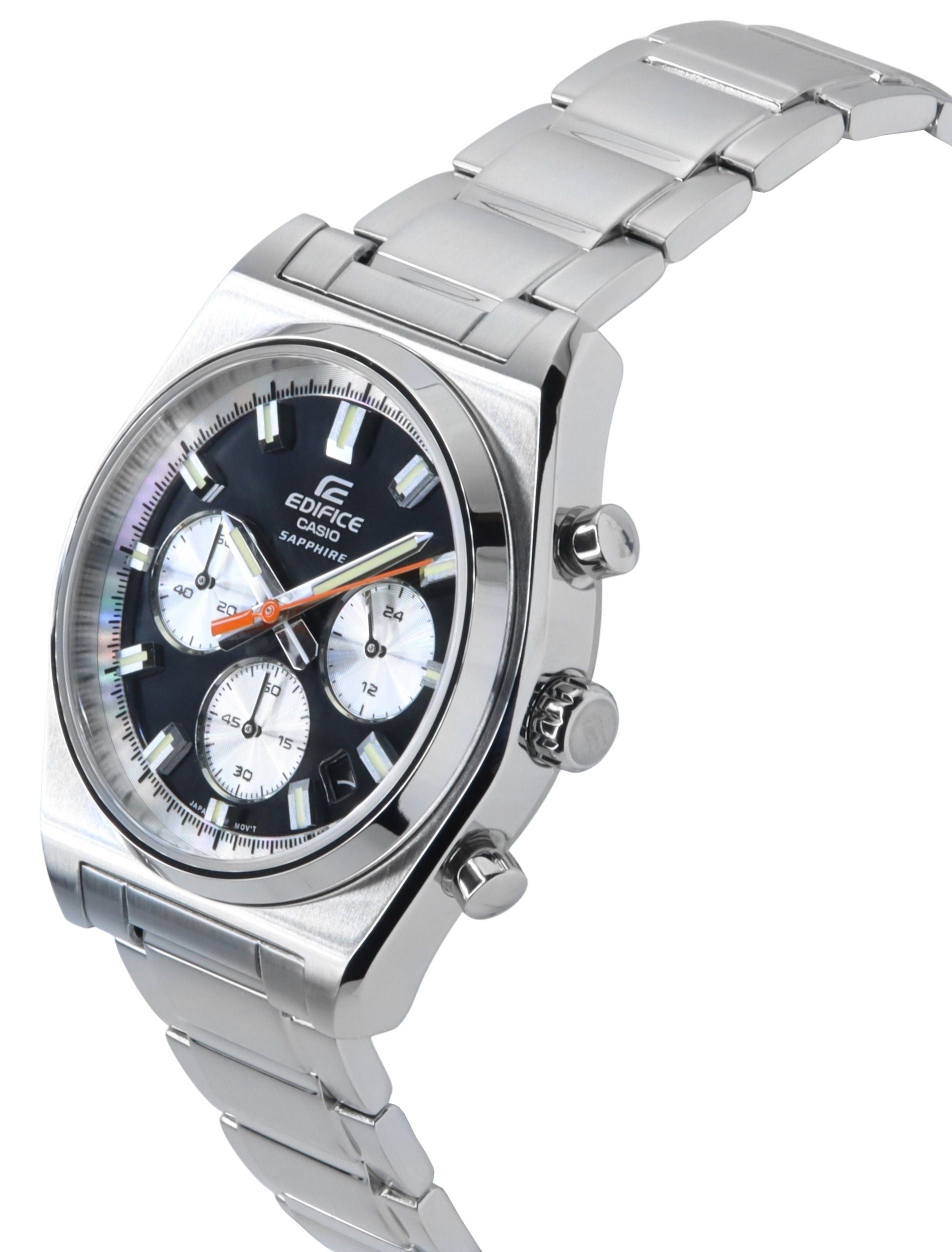 Casio Edifice Analog Chronograph Stainless Steel Black Dial Quartz EFB - 730D - 1AV 100M Men's Watch - Prestige Stones