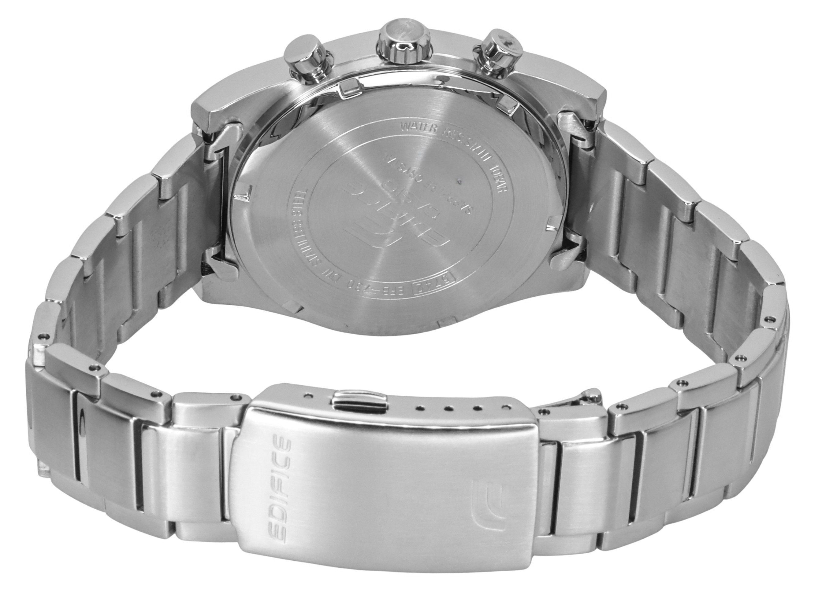 Casio Edifice Analog Chronograph Stainless Steel Black Dial Quartz EFB - 730D - 1AV 100M Men's Watch - Prestige Stones