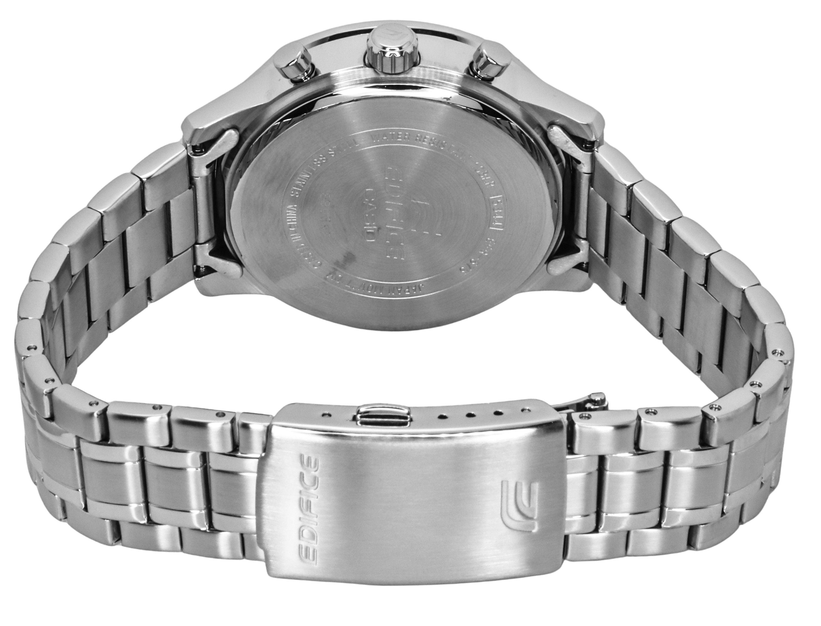 Casio Edifice Analog Chronograph Stainless Steel Black Dial Quartz EFR - 575D - 1A 100M Men's Watch - Prestige Stones