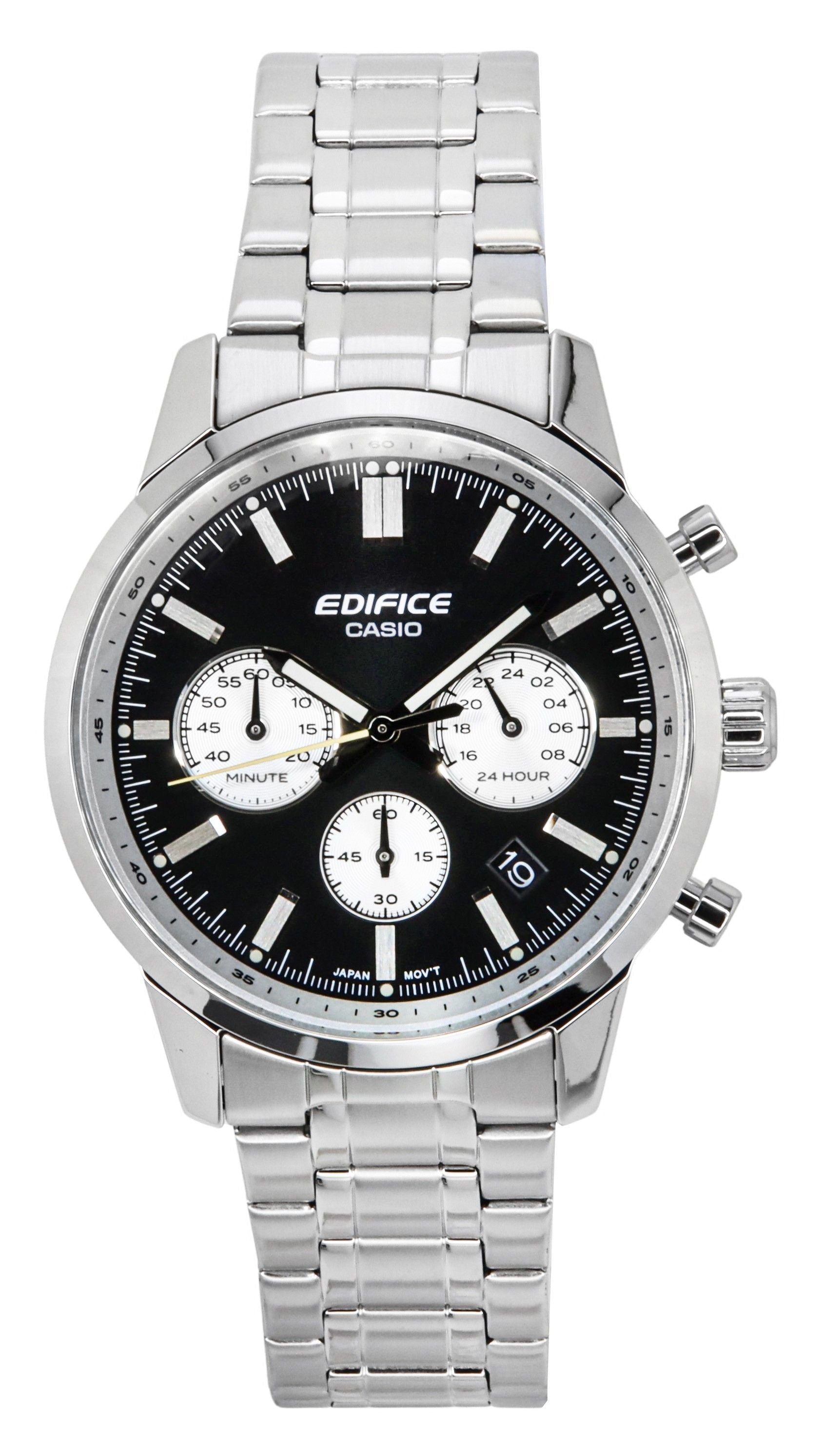 Casio Edifice Analog Chronograph Stainless Steel Black Dial Quartz EFR - 575D - 1A 100M Men's Watch - Prestige Stones