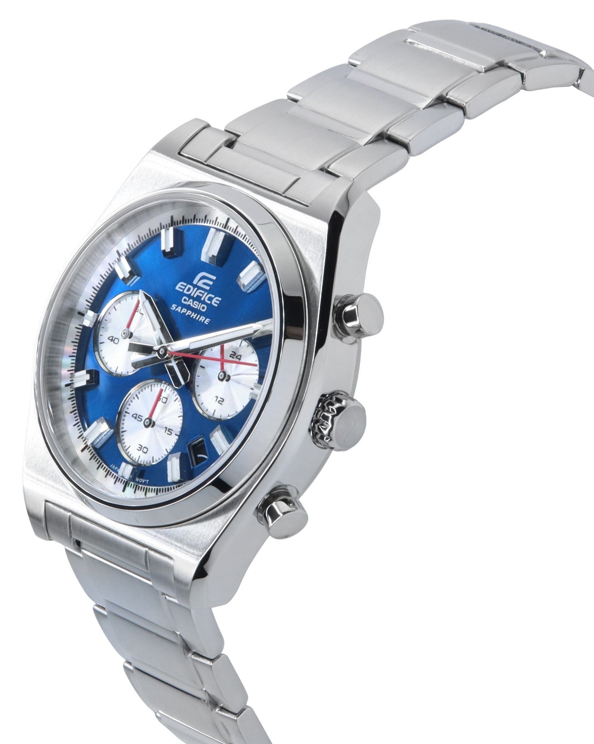 Casio Edifice Analog Chronograph Stainless Steel Blue Dial Quartz EFB - 730D - 2AV 100M Men's Watch - Prestige Stones