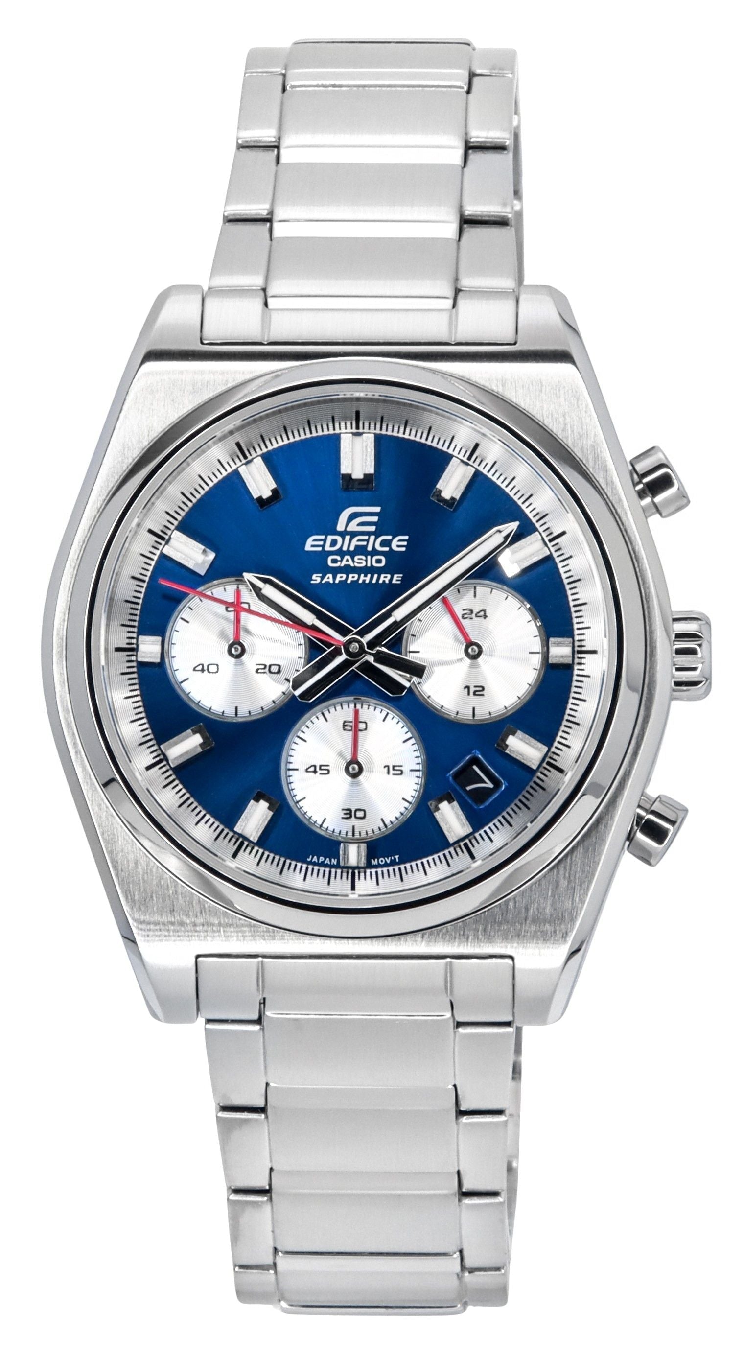 Casio Edifice Analog Chronograph Stainless Steel Blue Dial Quartz EFB - 730D - 2AV 100M Men's Watch - Prestige Stones