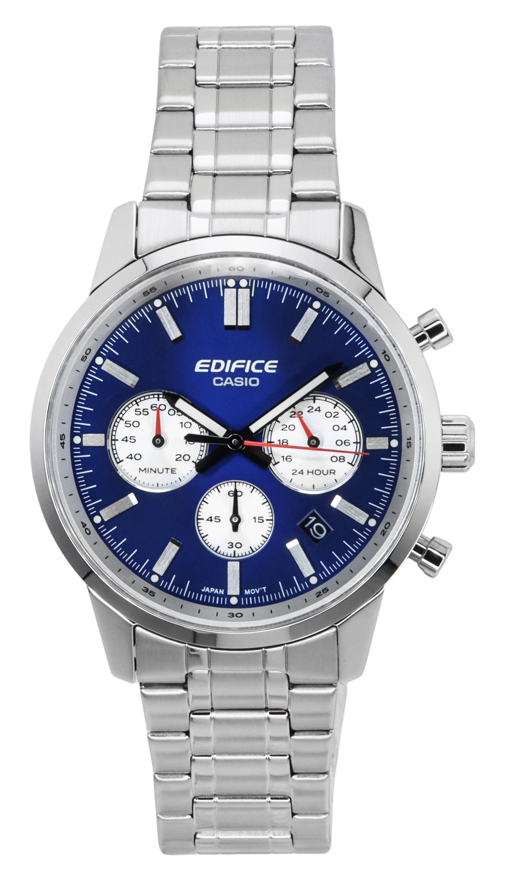Casio Edifice Analog Chronograph Stainless Steel Blue Dial Quartz EFR - 575D - 2A 100M Men's Watch - Prestige Stones