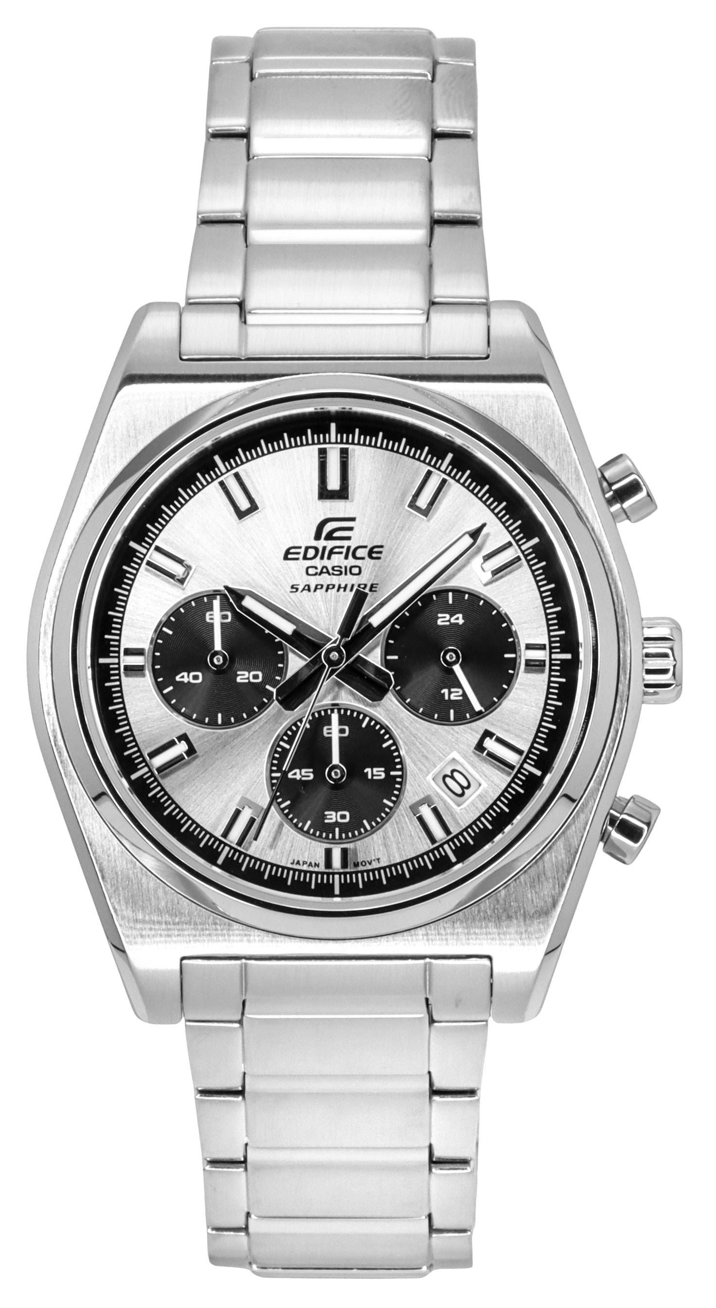 Casio Edifice Analog Chronograph Stainless Steel Silver Dial Quartz EFB - 730D - 7AV 100M Men's Watch - Prestige Stones