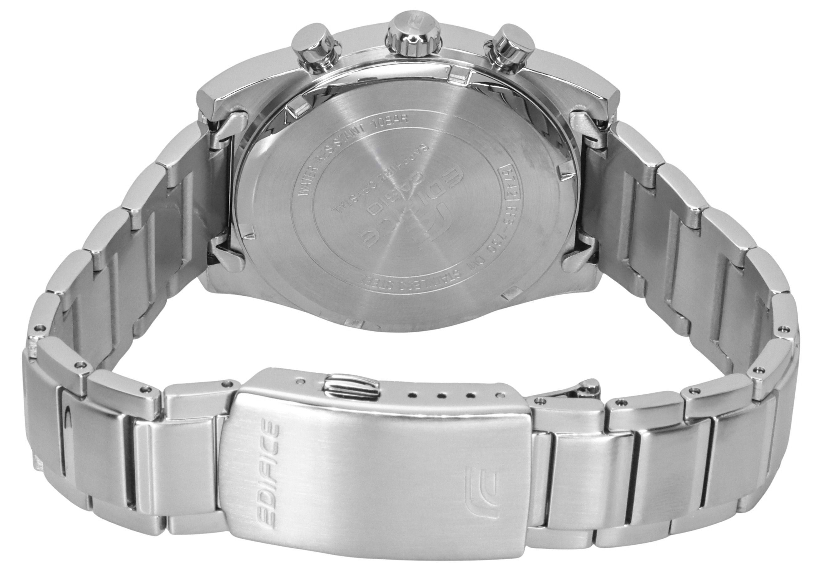 Casio Edifice Analog Chronograph Stainless Steel Silver Dial Quartz EFB - 730D - 7AV 100M Men's Watch - Prestige Stones