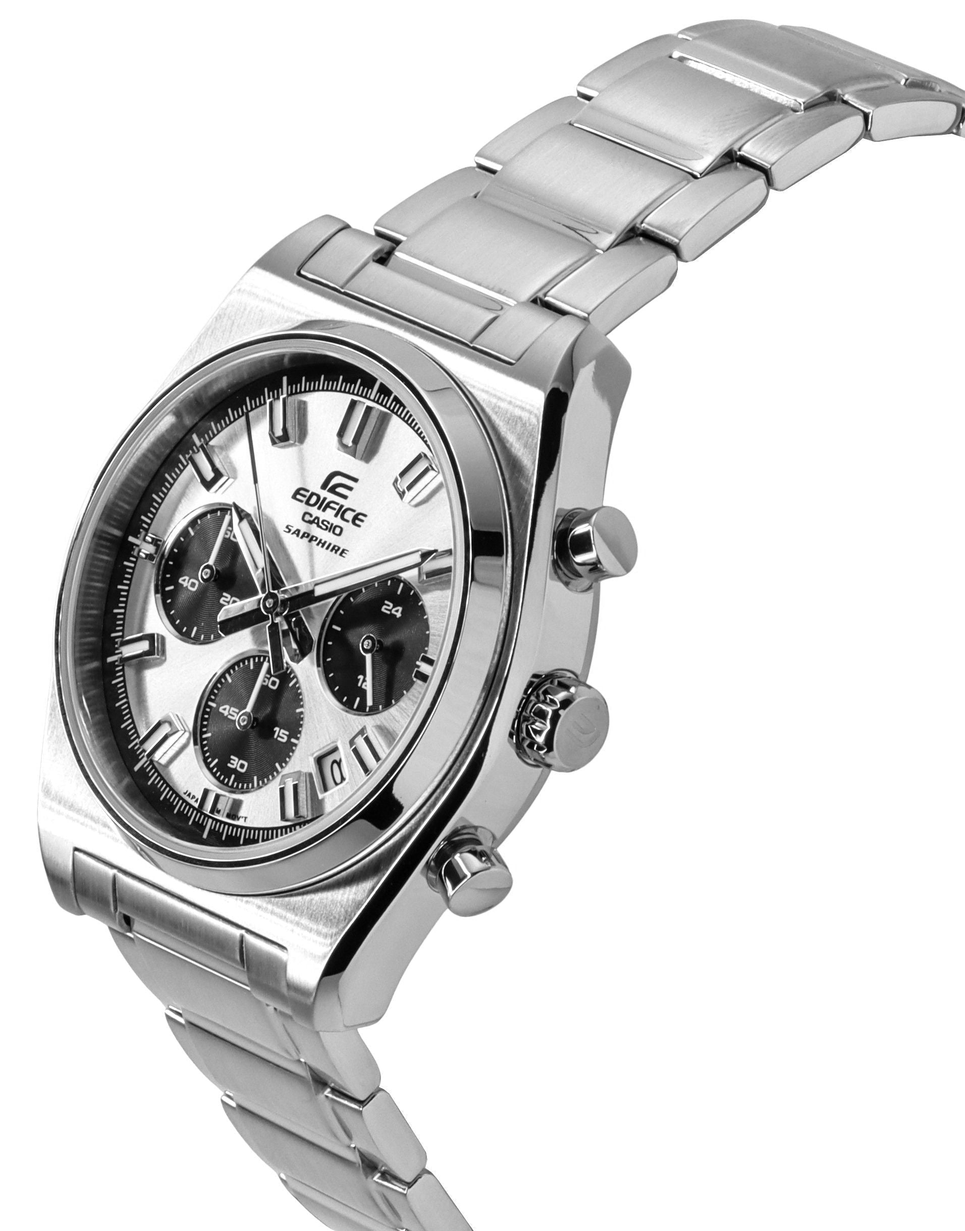 Casio Edifice Analog Chronograph Stainless Steel Silver Dial Quartz EFB - 730D - 7AV 100M Men's Watch - Prestige Stones