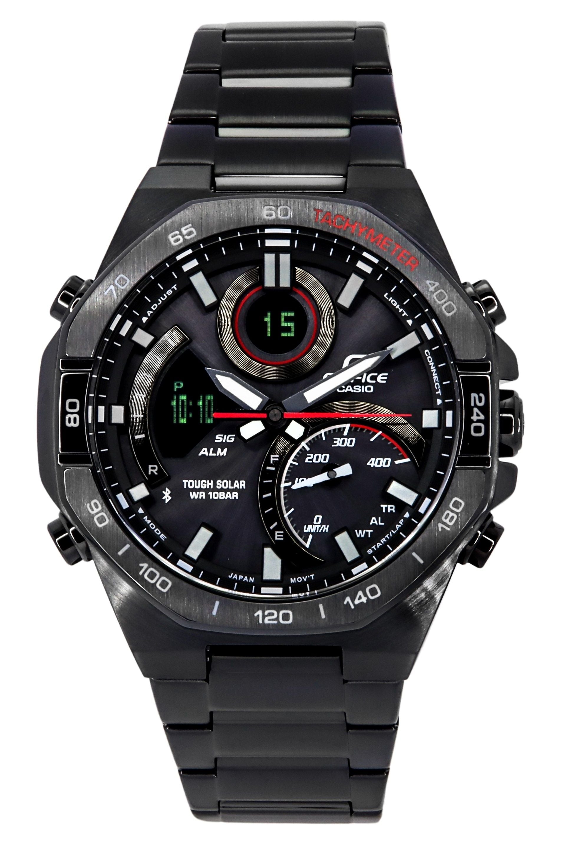 Casio Edifice Analog Digital Mobile Link Black Dial Tough Solar ECB - 950DC - 1A 100M Men's Watch - Prestige Stones