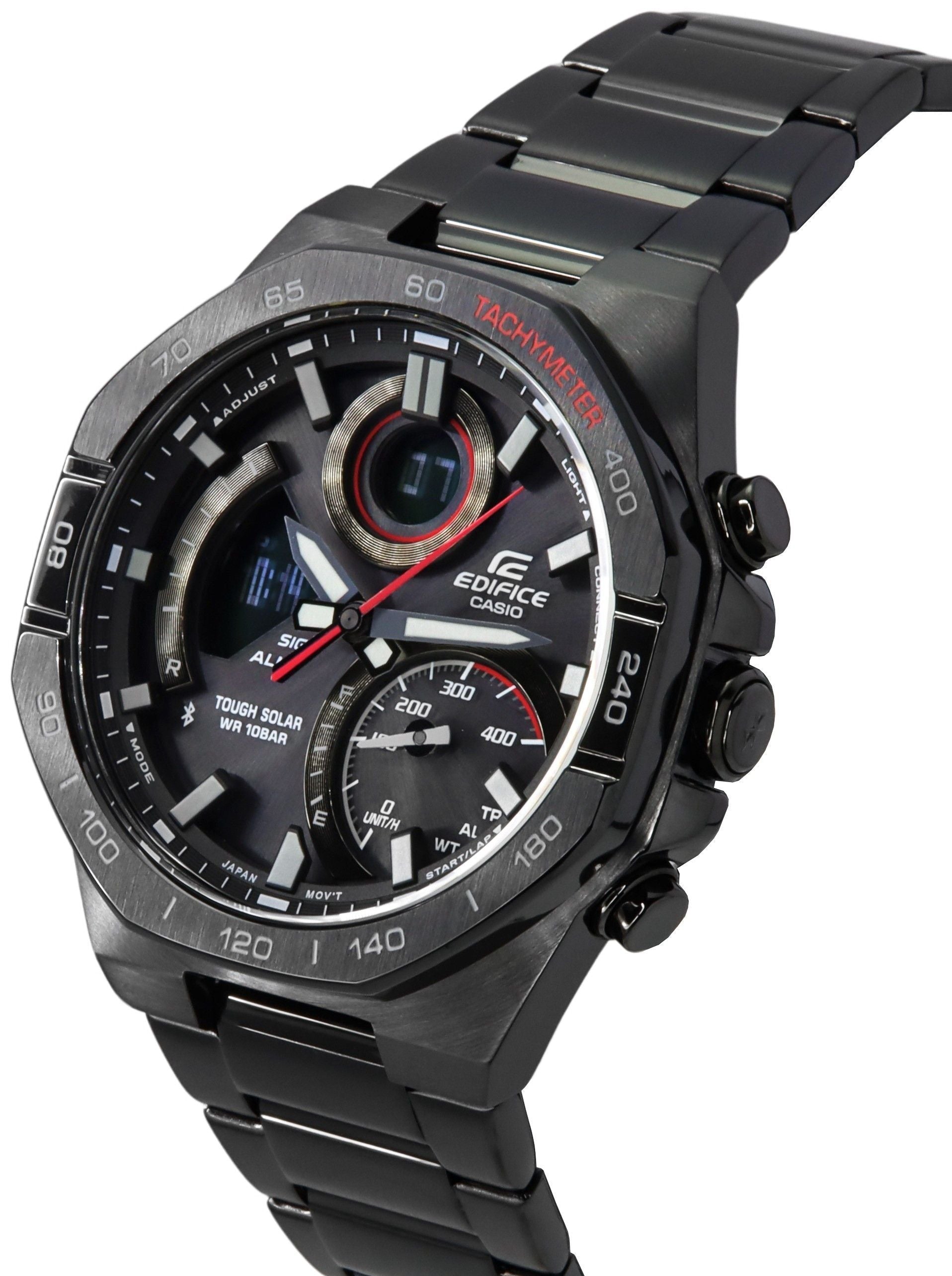 Casio Edifice Analog Digital Mobile Link Black Dial Tough Solar ECB - 950DC - 1A 100M Men's Watch - Prestige Stones