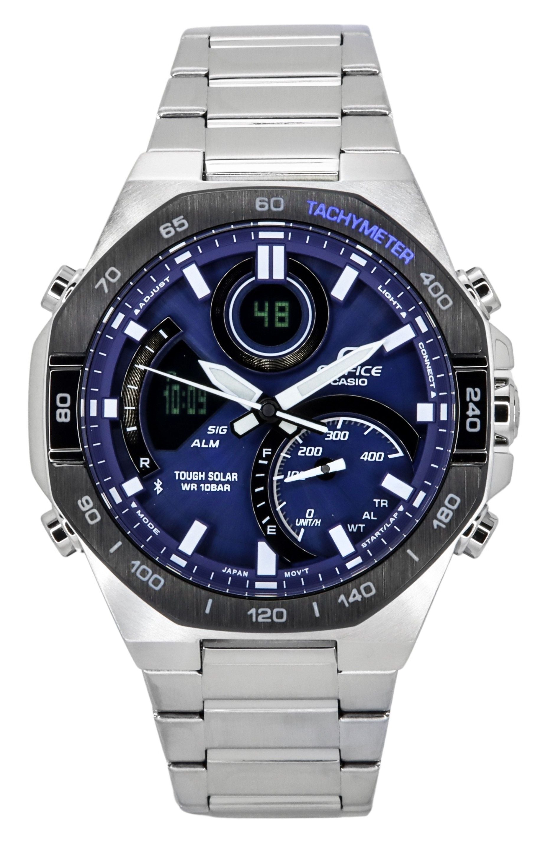 Casio Edifice Analog Digital Mobile Link Blue Dial Tough Solar ECB - 950DB - 2A 100M Men's Watch - Prestige Stones
