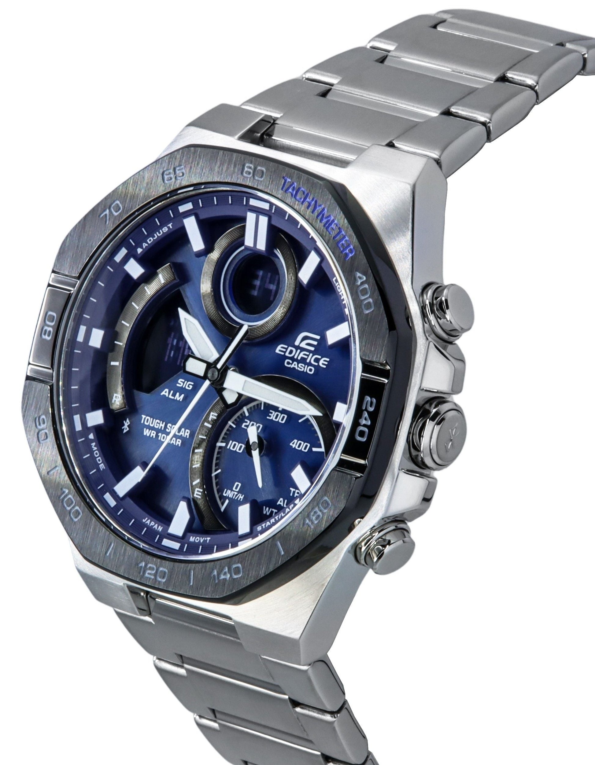 Casio Edifice Analog Digital Mobile Link Blue Dial Tough Solar ECB - 950DB - 2A 100M Men's Watch - Prestige Stones