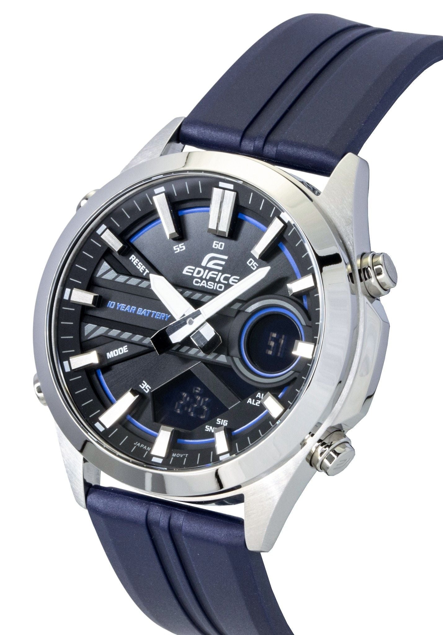 Casio Edifice Analog Digital Resin Strap Black Dial Quartz EFV - C120P - 1A2 100M Men's Watch - Prestige Stones