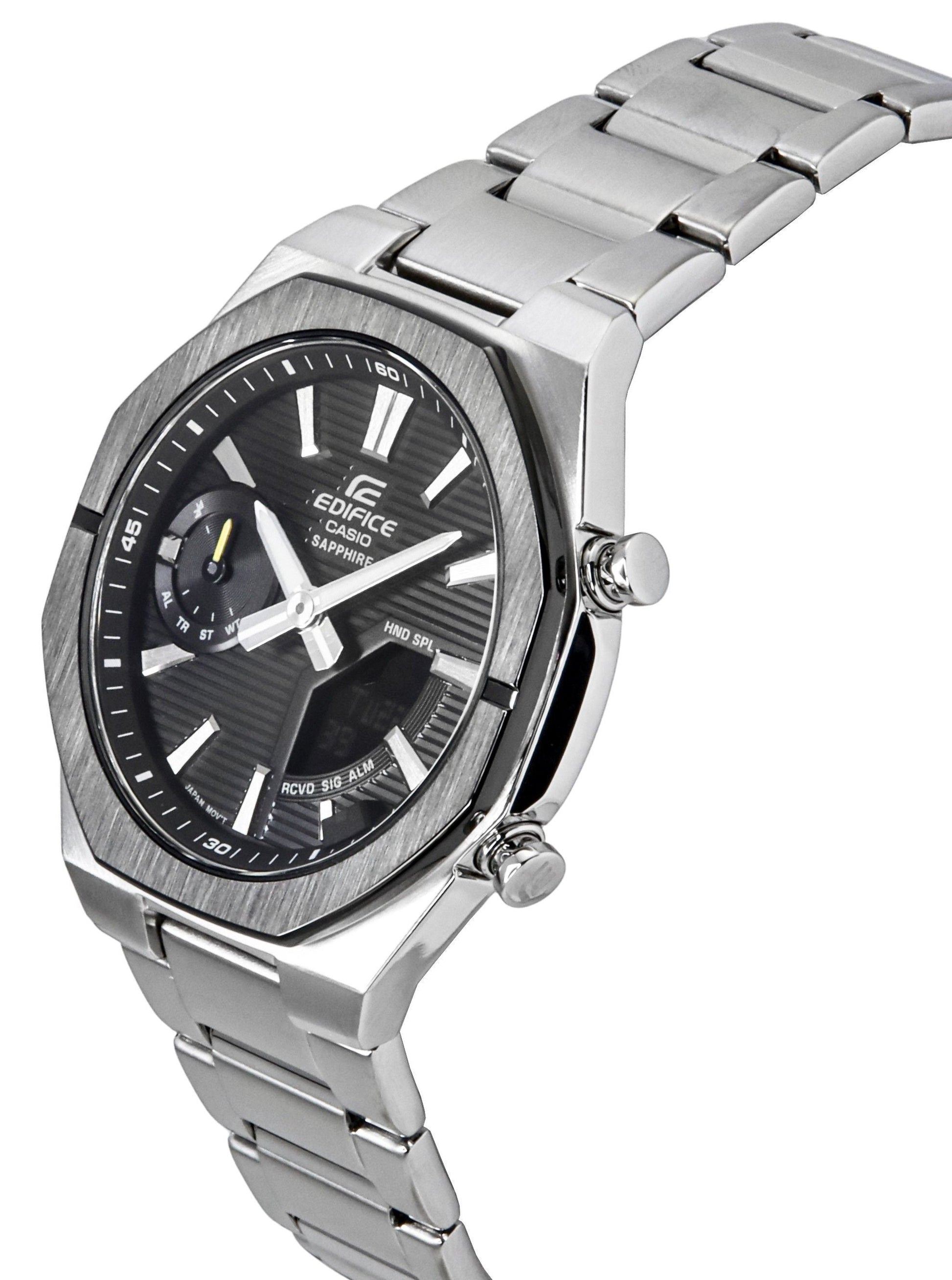 Casio Edifice Analog Digital Smartphone Link Stainless Steel Black Dial Quartz ECB - S10DB - 1A 100M Men's Watch - Prestige Stones