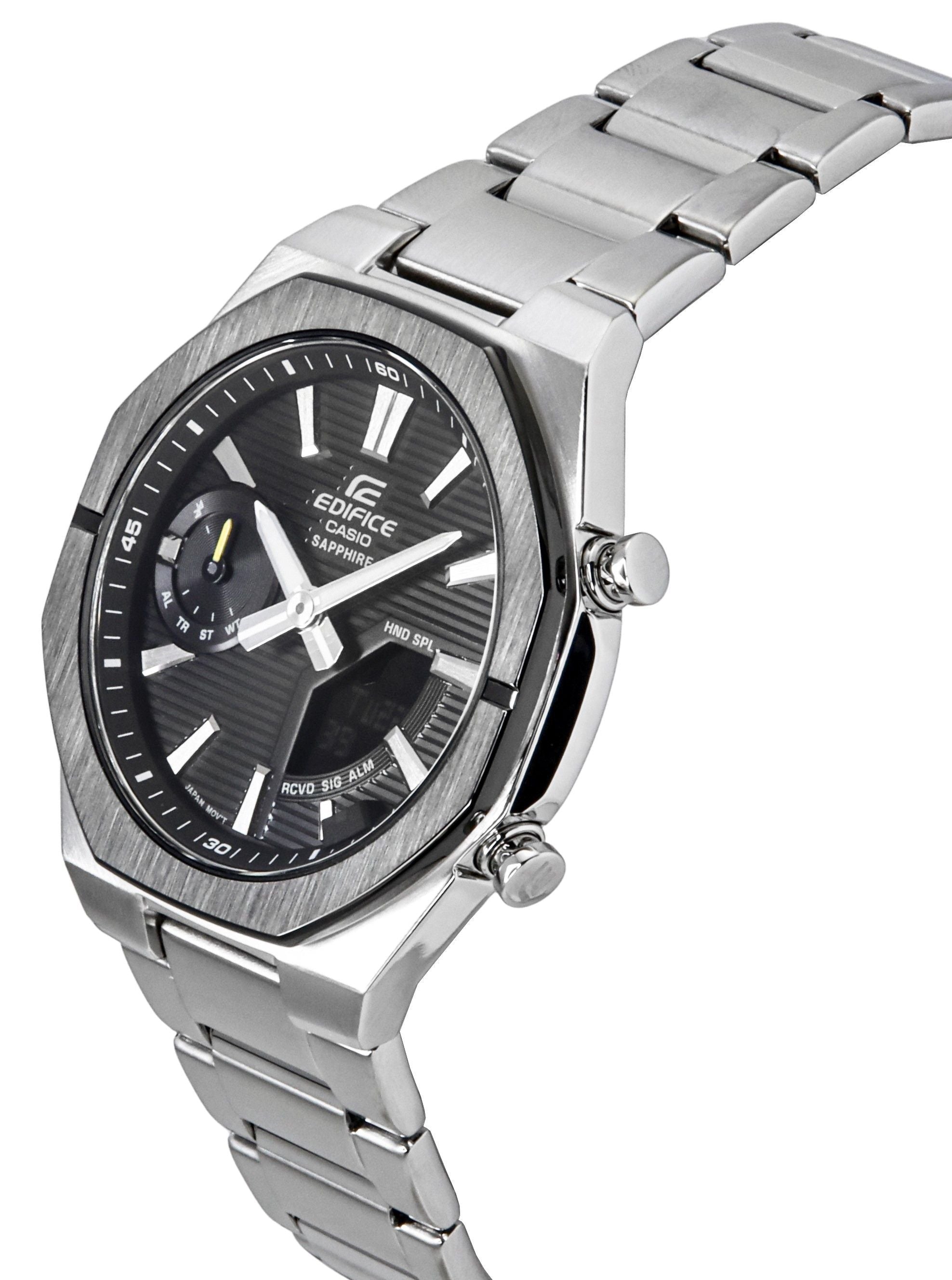 Casio Edifice Analog Digital Smartphone Link Stainless Steel Black Dial Quartz ECB - S10DB - 1A 100M Men's Watch - Prestige Stones