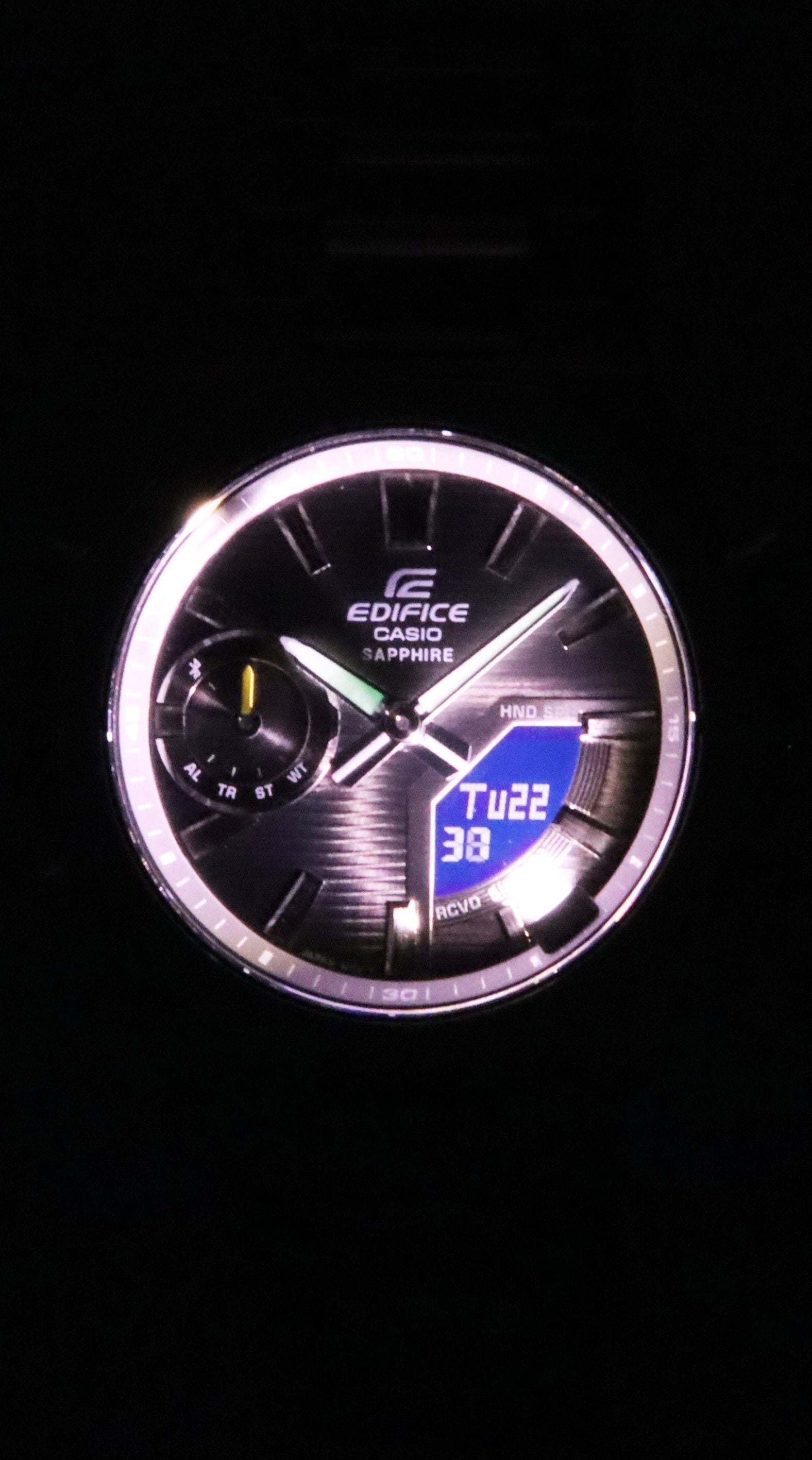 Casio Edifice Analog Digital Smartphone Link Stainless Steel Grey Dial Quartz ECB - S10D - 8A 100M Men's Watch - Prestige Stones