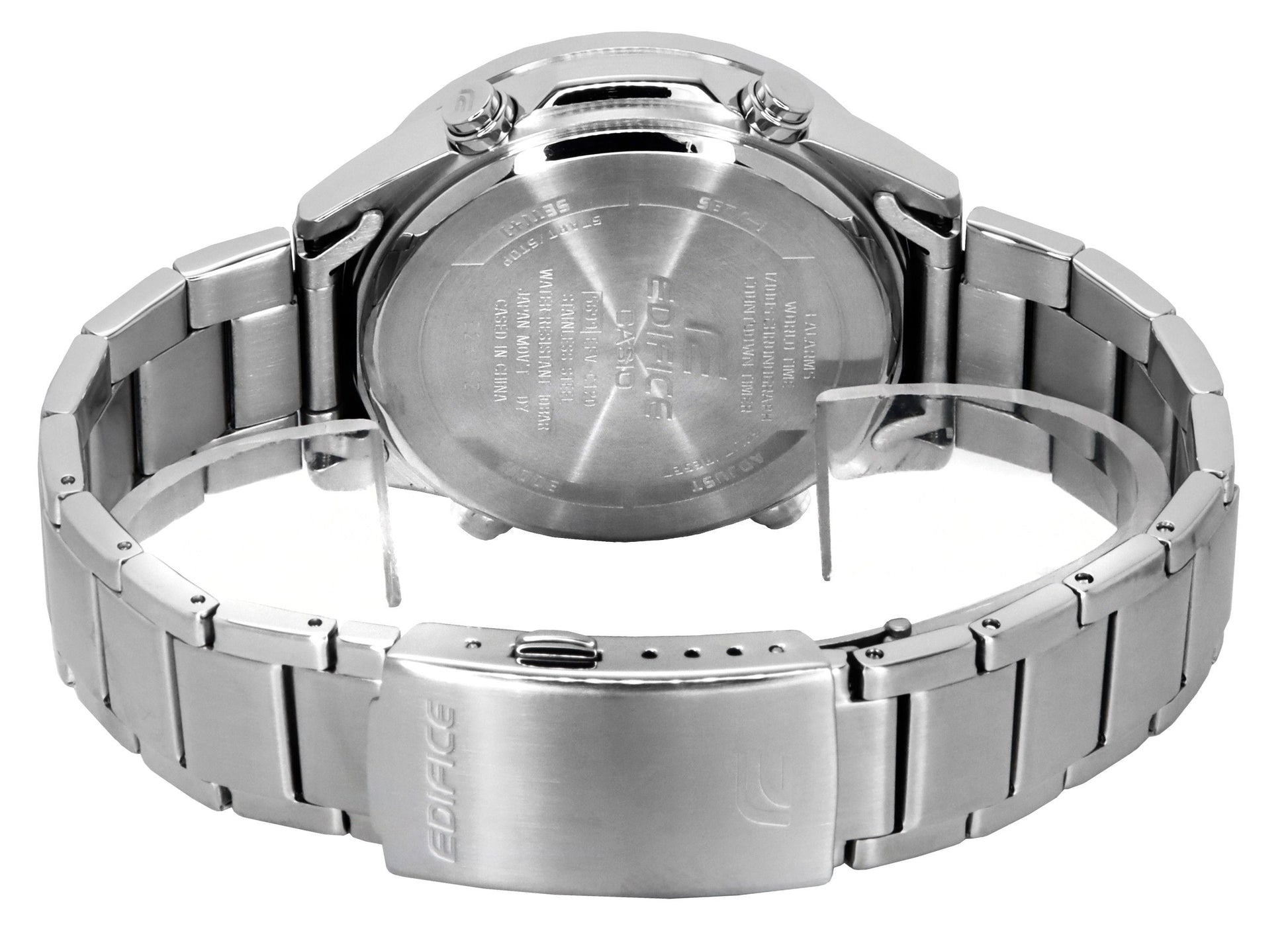 Casio Edifice Analog Digital Stainless Steel Black Dial Quartz EFV - C120D - 1A 200M Men's Watch - Prestige Stones