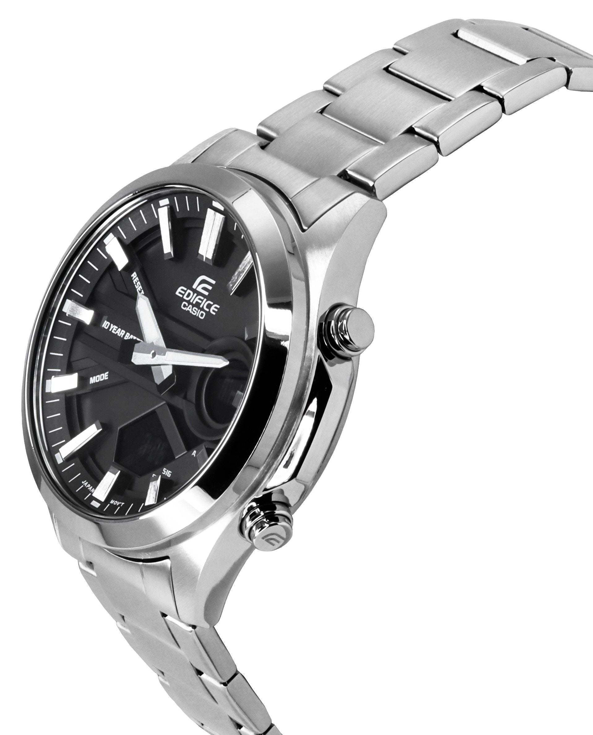 Casio Edifice Analog Digital Stainless Steel Black Dial Quartz EFV - C120D - 1A 200M Men's Watch - Prestige Stones