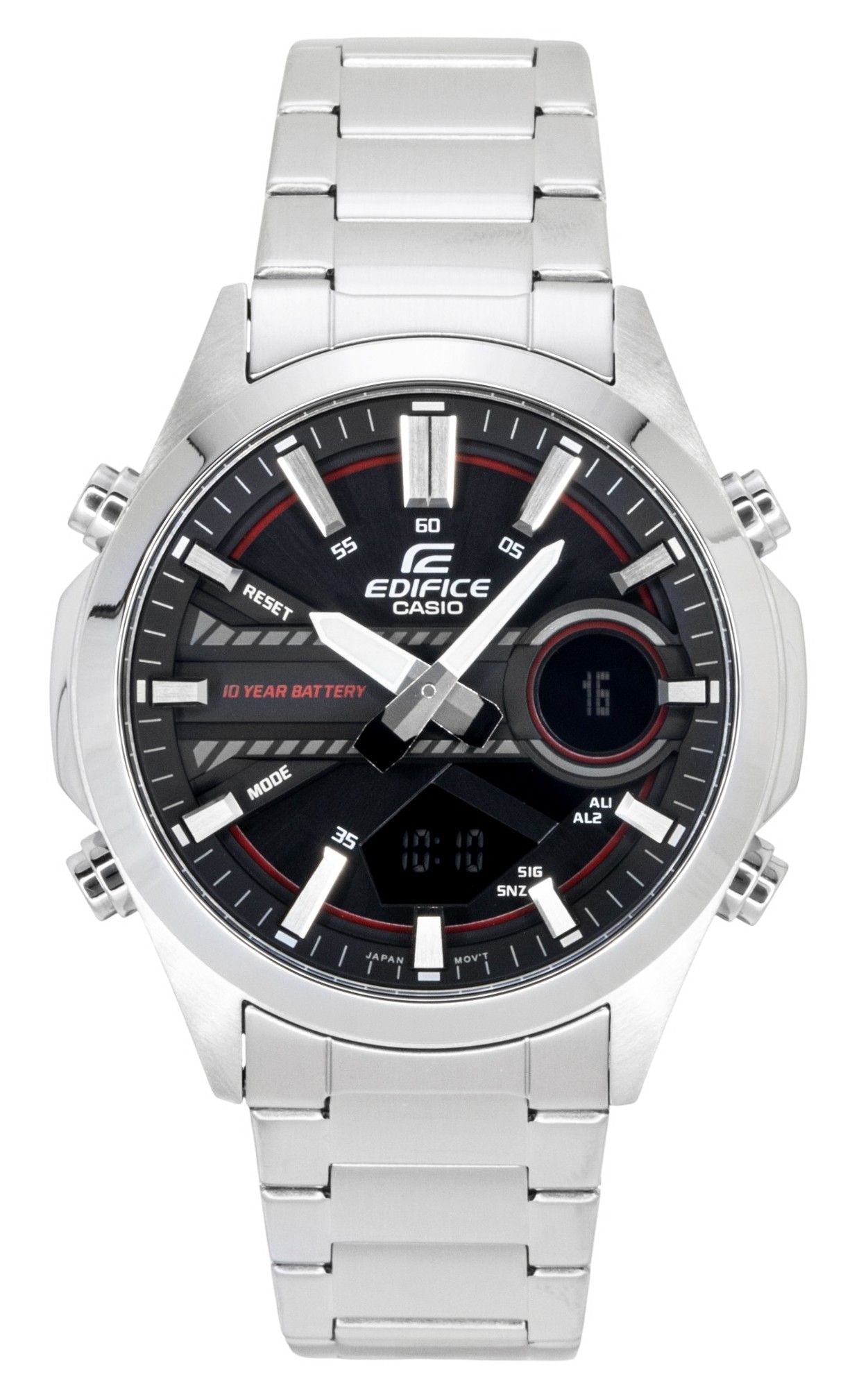Casio Edifice Analog Digital Stainless Steel Black Dial Quartz EFV - C120D - 1A4 100M Men's Watch - Prestige Stones