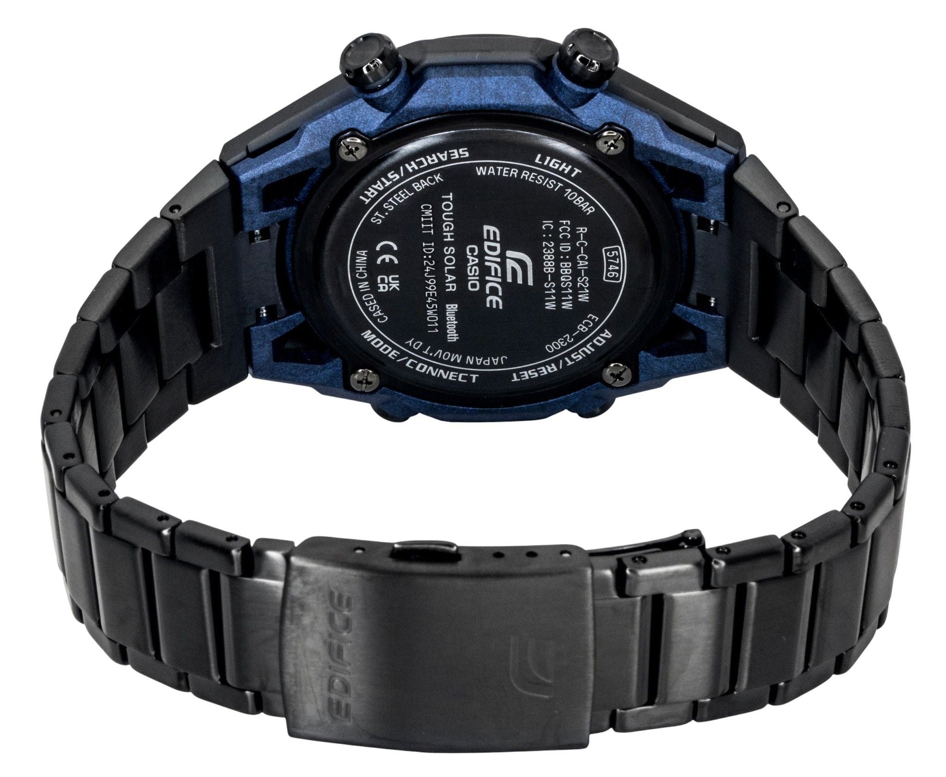 Casio Edifice Analog Digital Stainless Steel Black Dial Solar ECB - 2300DC - 1A 100M Men's Watch - Prestige Stones