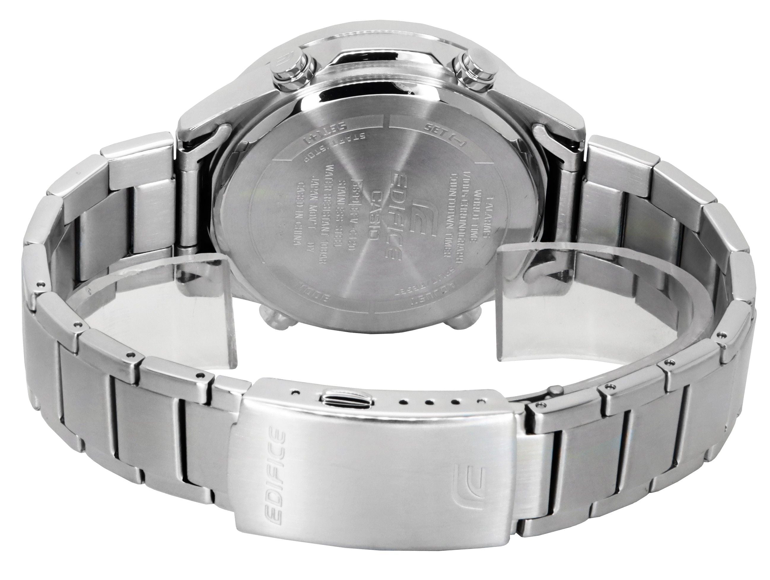 Casio Edifice Analog Digital Stainless Steel Blue Dial Quartz EFV - C120D - 2A 100M Men's Watch - Prestige Stones