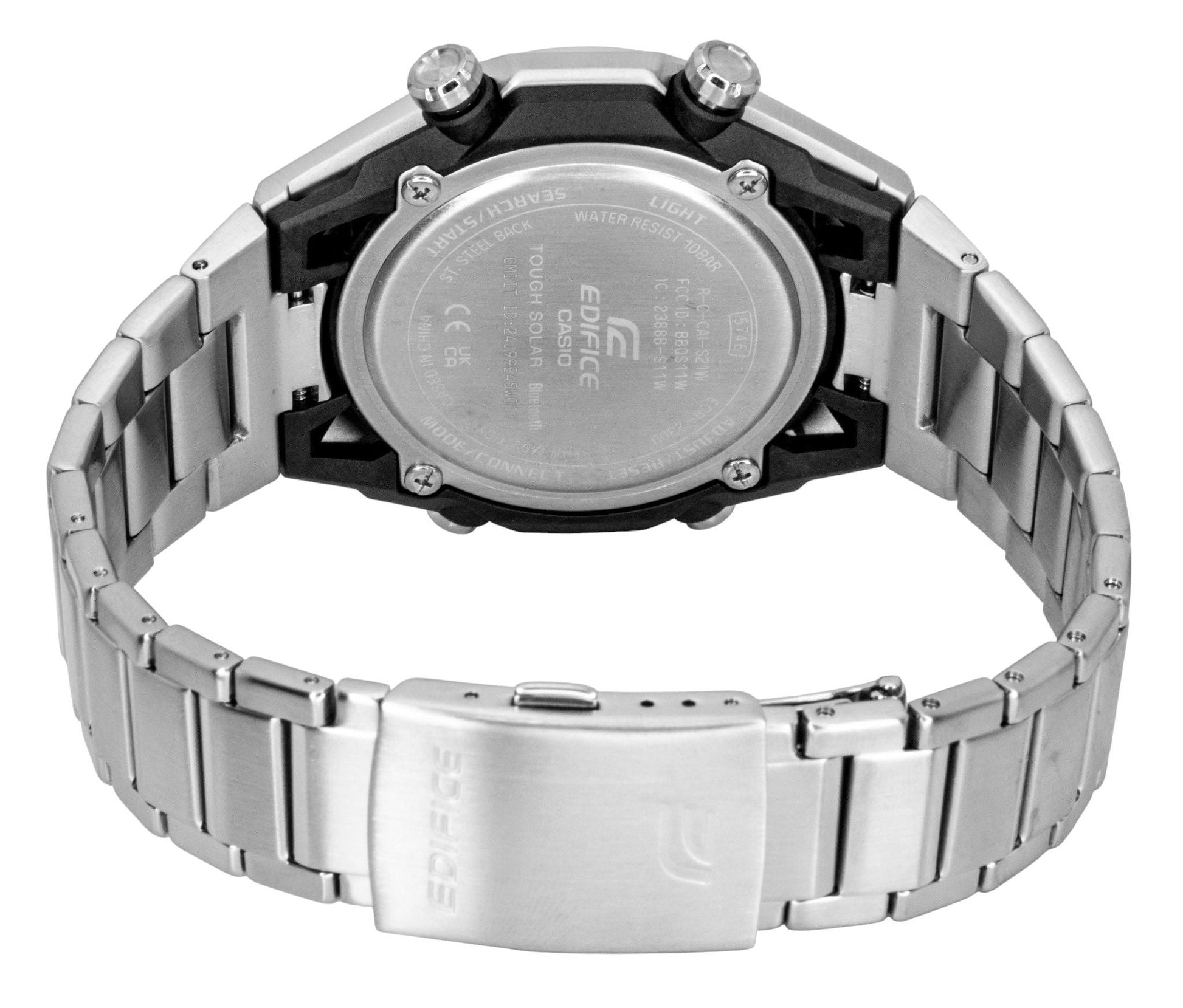 Casio Edifice Analog Digital Stainless Steel Blue Dial Solar ECB - 2300D - 2A 100M Men's Watch - Prestige Stones