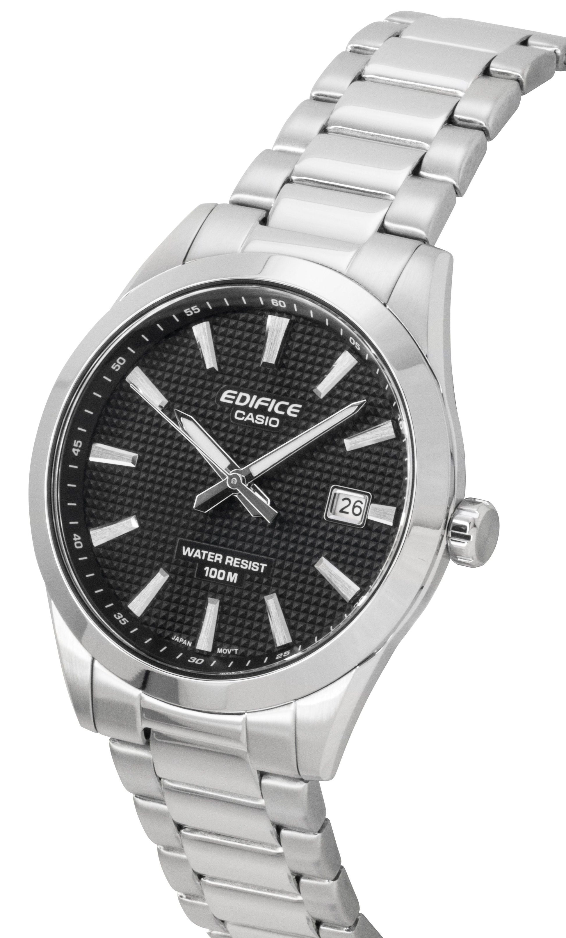 Casio Edifice Analog Stainless Steel Black Dial Quartz EFV - 160D - 1A 100M Men's Watch - Prestige Stones