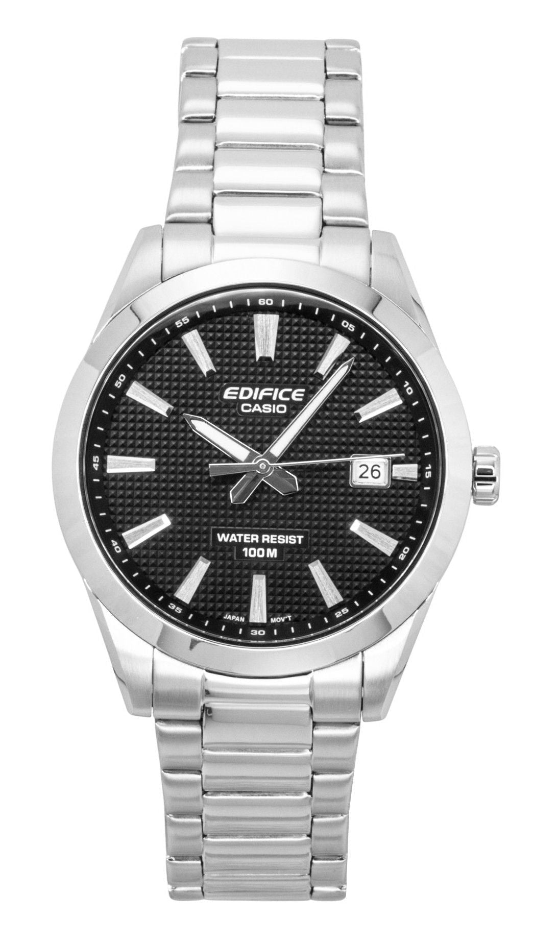 Casio Edifice Analog Stainless Steel Black Dial Quartz EFV - 160D - 1A 100M Men's Watch - Prestige Stones