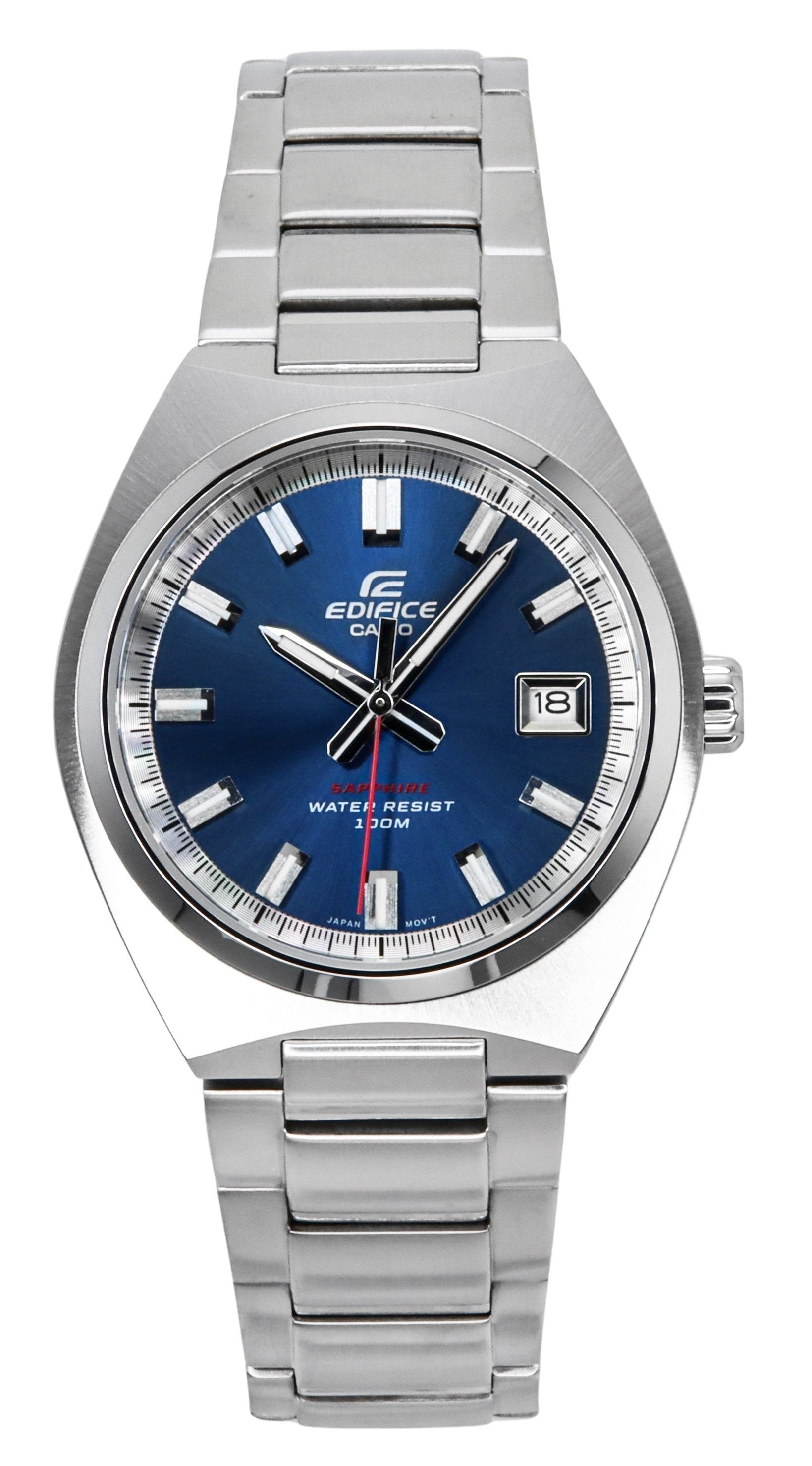 Casio Edifice Analog Stainless Steel Blue Dial Quartz EFB - 109D - 2AV 100M Men's Watch - Prestige Stones