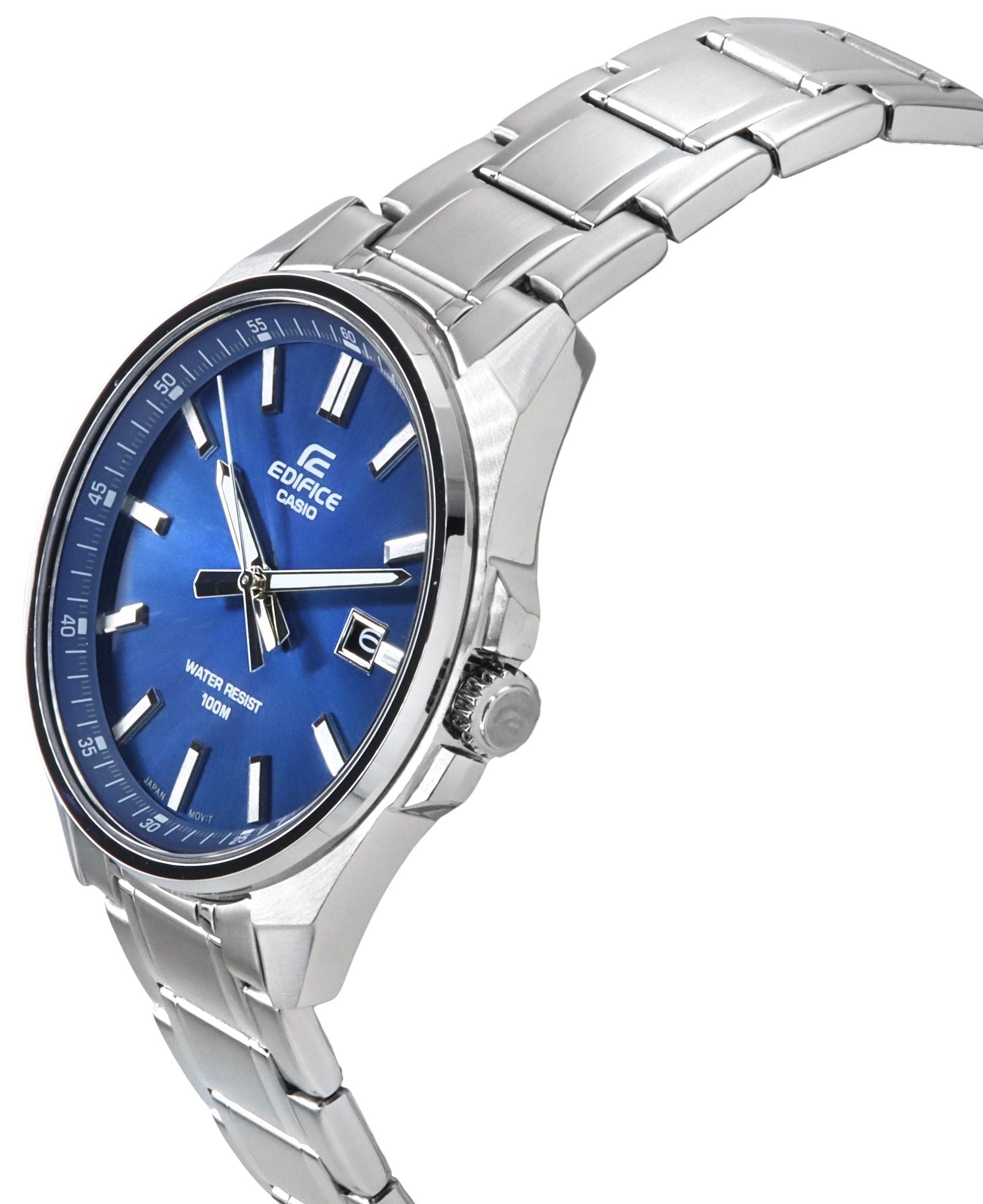 Casio Edifice Analog Stainless Steel Blue Dial Quartz EFV - 150D - 2A 100M Men's Watch - Prestige Stones