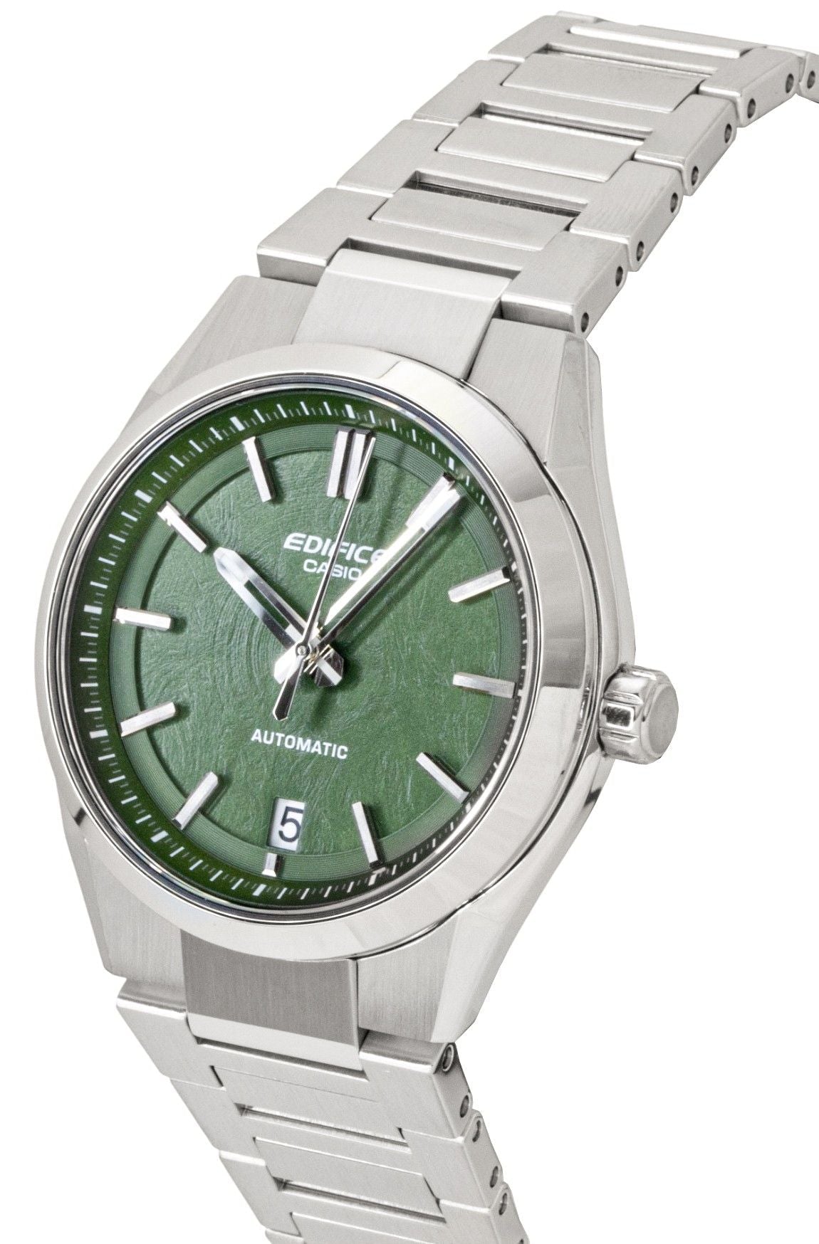 Casio Edifice Analog Stainless Steel Forged Carbon Green Dial Automatic EFK - 100D - 3A 100M Men's Watch - Prestige Stones