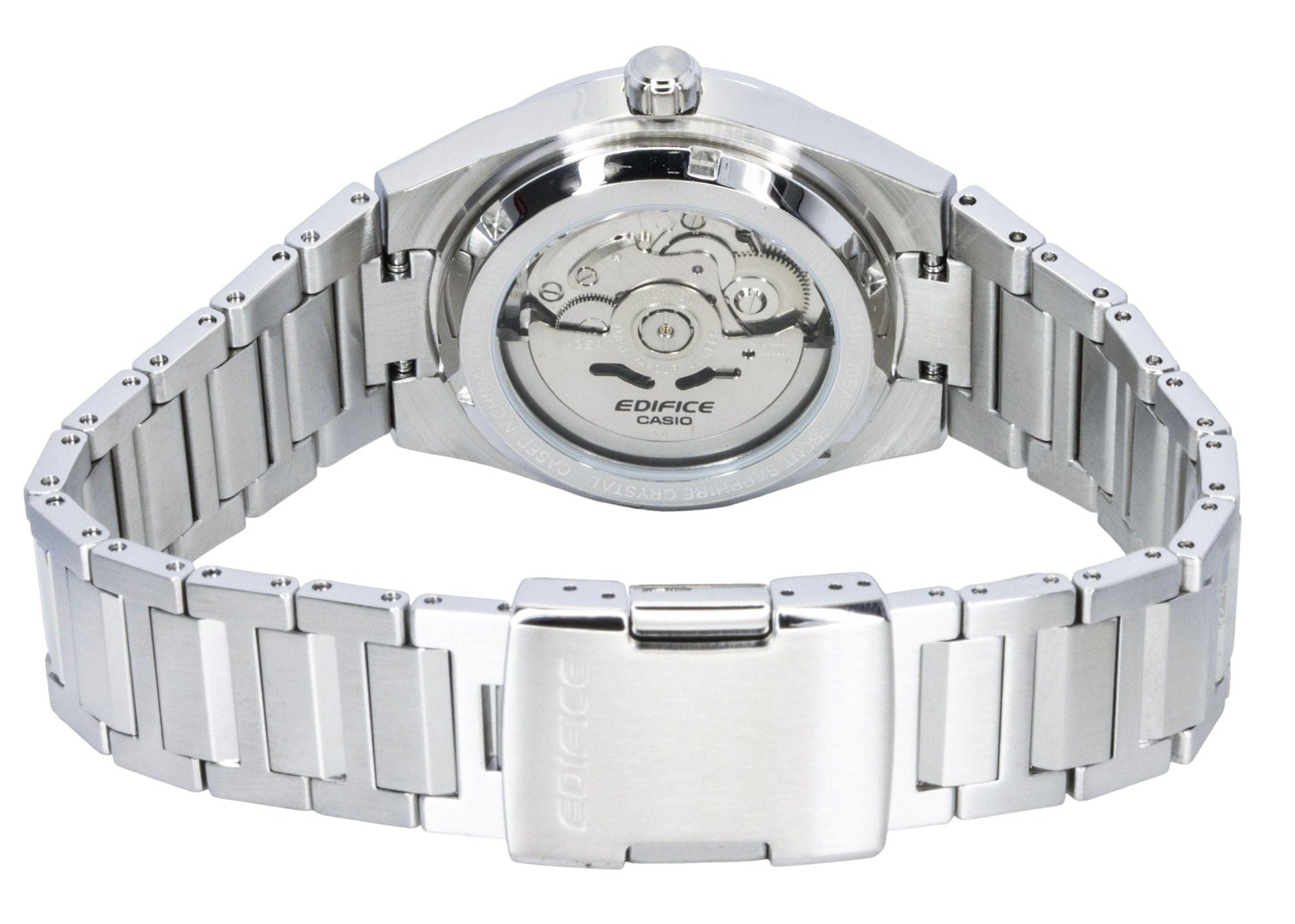 Casio Edifice Analog Stainless Steel Forged Carbon White Dial Automatic EFK - 100D - 7A 100M Men's Watch - Prestige Stones
