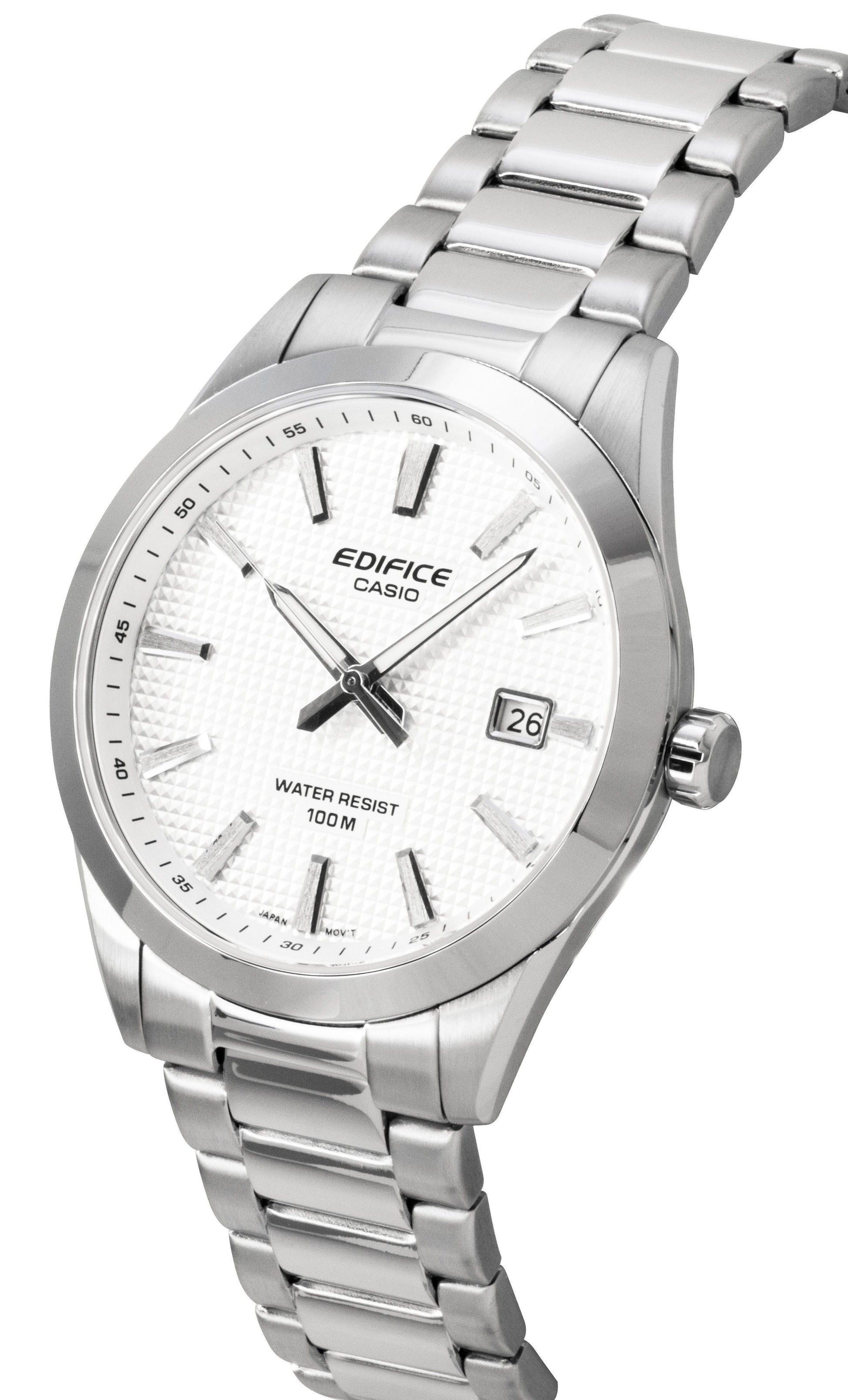 Casio Edifice Analog Stainless Steel White Dial Quartz EFV - 160D - 7A 100M Men's Watch - Prestige Stones