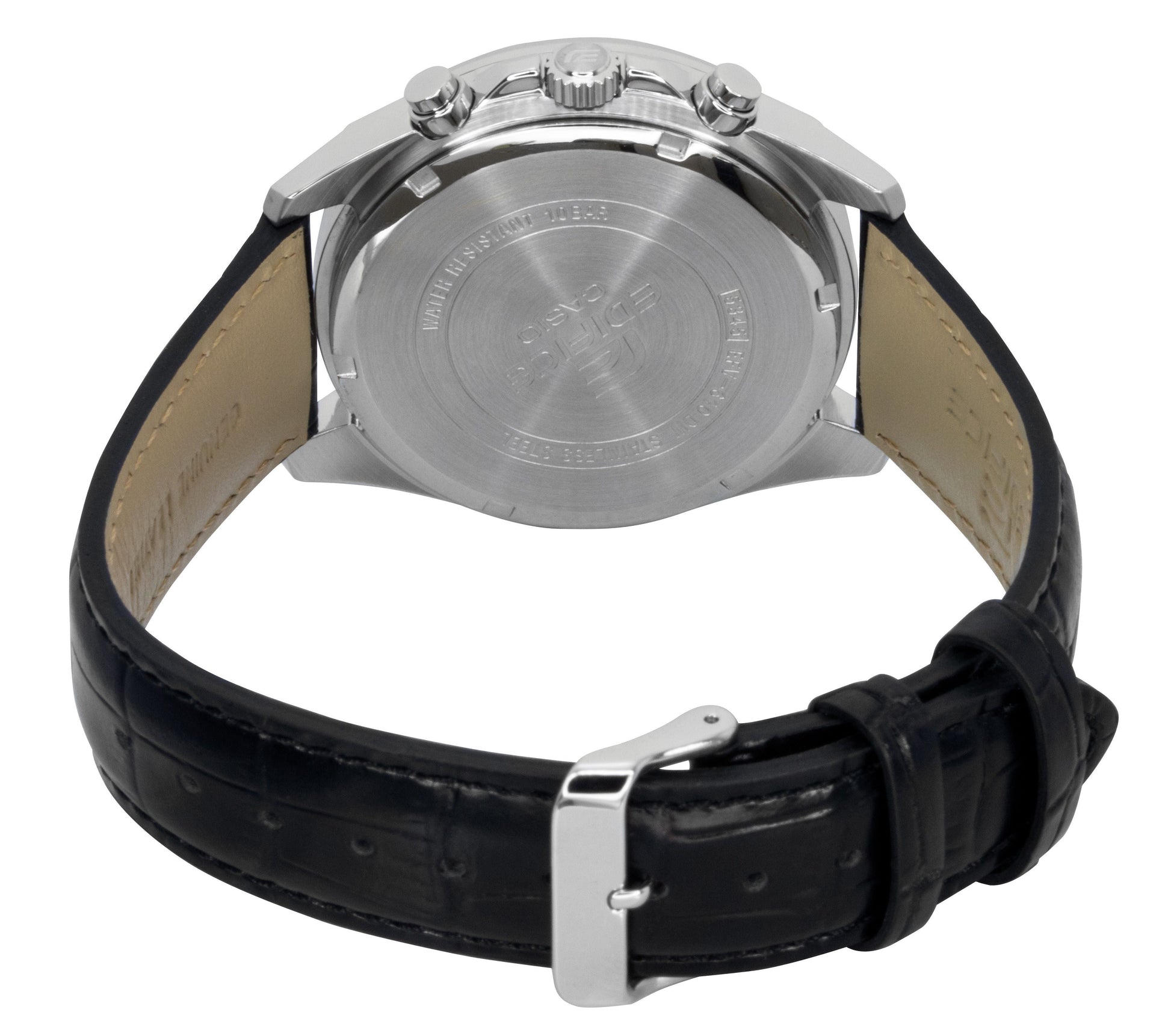 Casio Edifice Analog Standard Chronograph Leather Strap Salmon Dial Quartz EFV - 610EL - 5A 100M Men's Watch - Prestige Stones