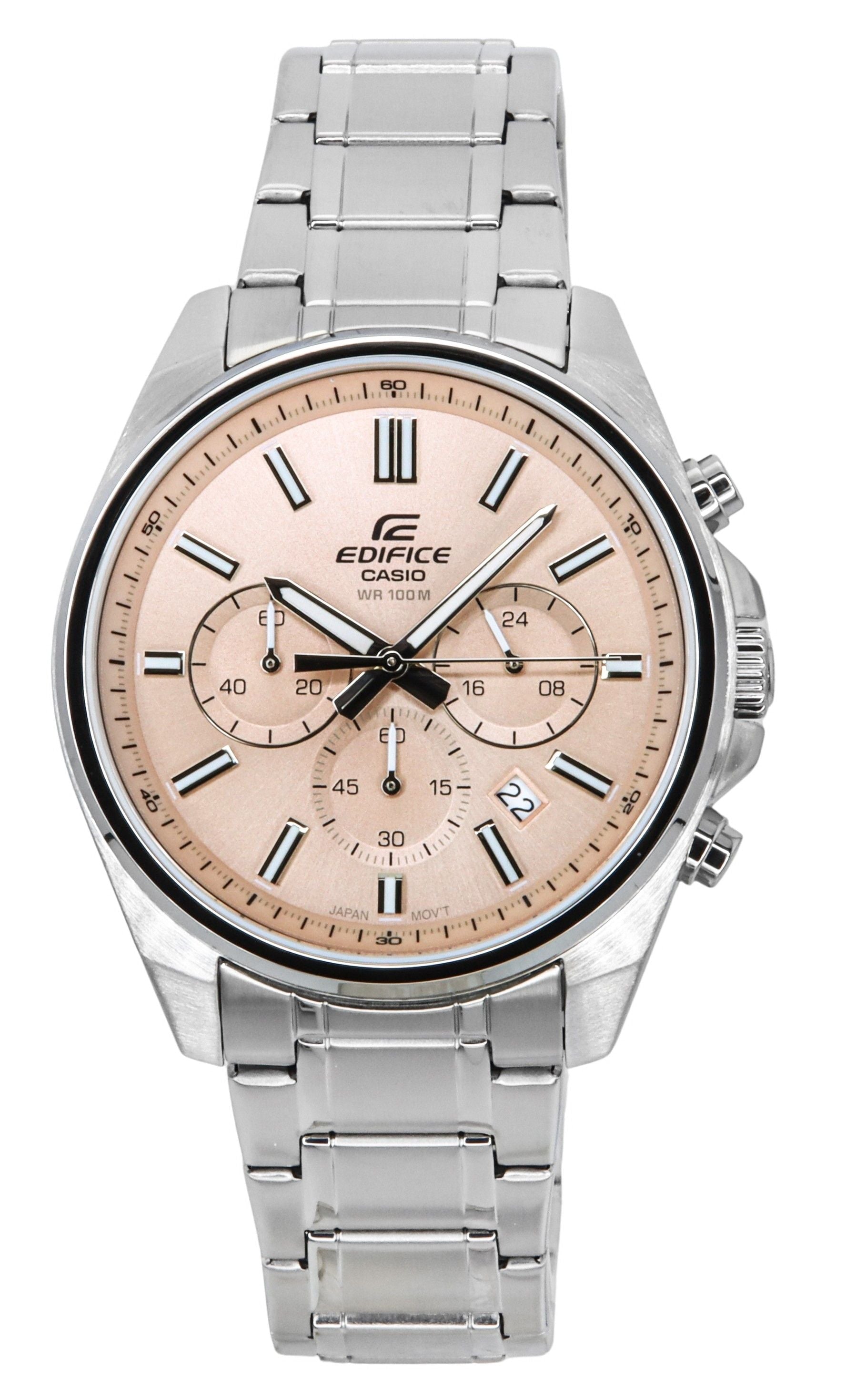 Casio Edifice Analog Standard Chronograph Pink Dial Quartz EFV - 650D - 4AV 100M Men's Watch - Prestige Stones