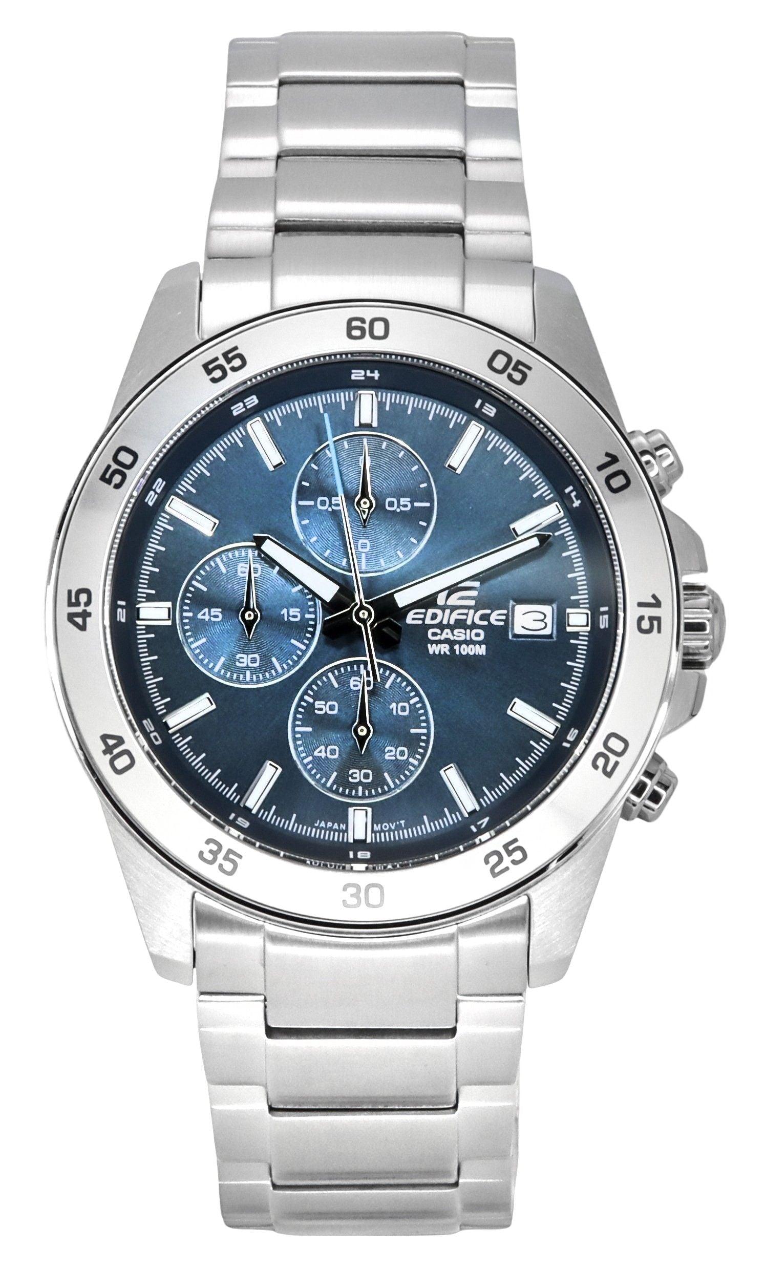 Casio Edifice Analog Standard Chronograph Stainless Steel Blue Dial Quartz EFR - 526D - 2A 100M Men's Watch - Prestige Stones
