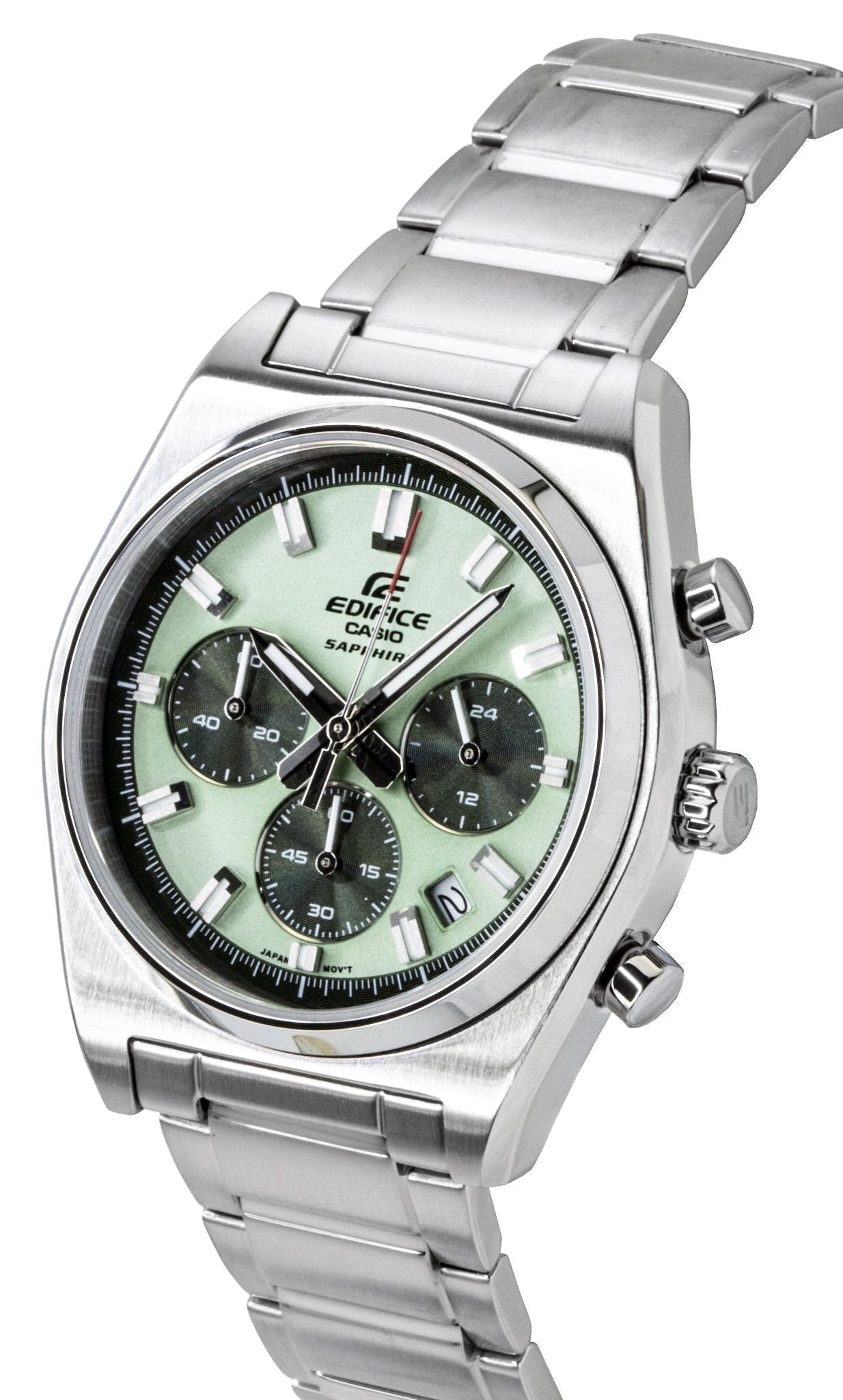 Casio Edifice Analog Standard Chronograph Stainless Steel Green Dial Quartz EFB - 730D - 3AV 100M Men's Watch - Prestige Stones