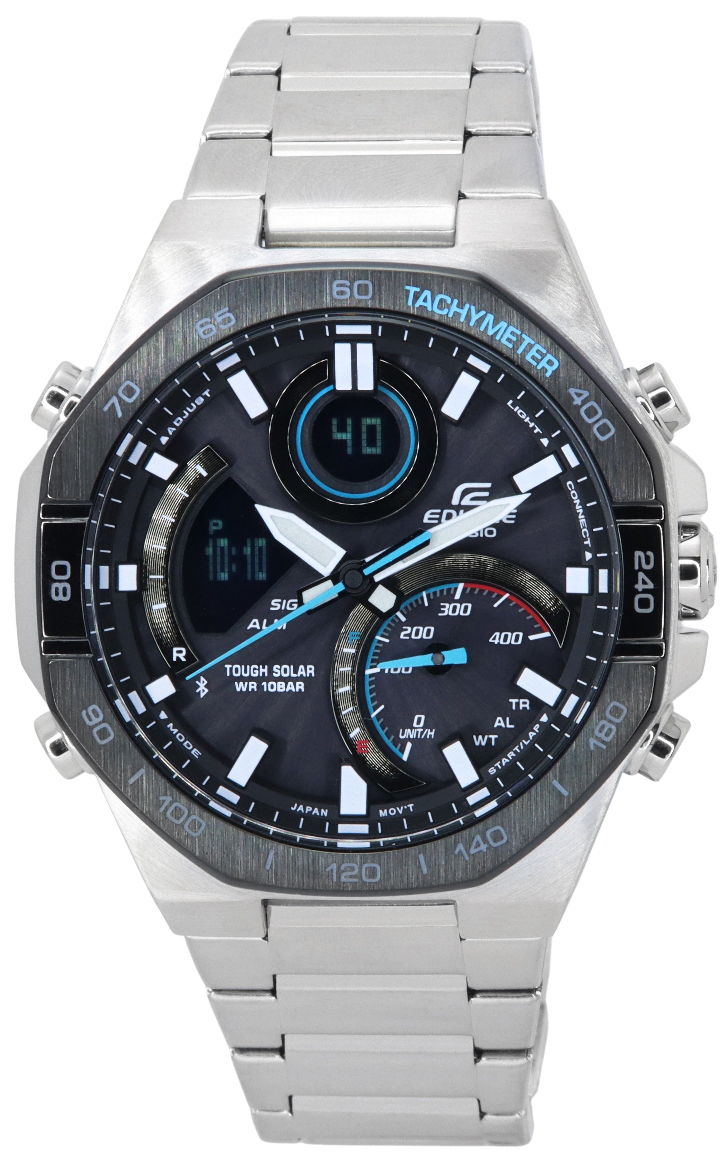 Casio Edifice Mobile Link Analog Digital Grey Dial Solar ECB - 950DB - 1A 100M Men's Watch - Prestige Stones