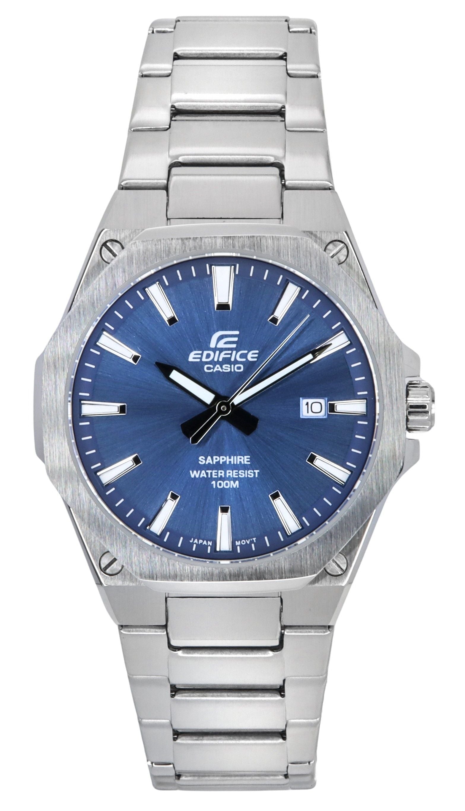 Casio Edifice Sapphire Crystal Analog Stainless Steel Blue Dial Quartz EFR - S108D - 2A 100M Men's Watch - Prestige Stones