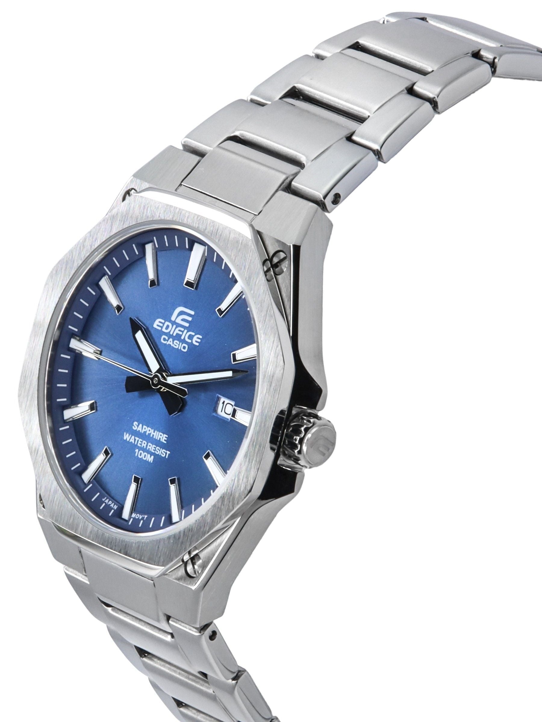 Casio Edifice Sapphire Crystal Analog Stainless Steel Blue Dial Quartz EFR - S108D - 2A 100M Men's Watch - Prestige Stones