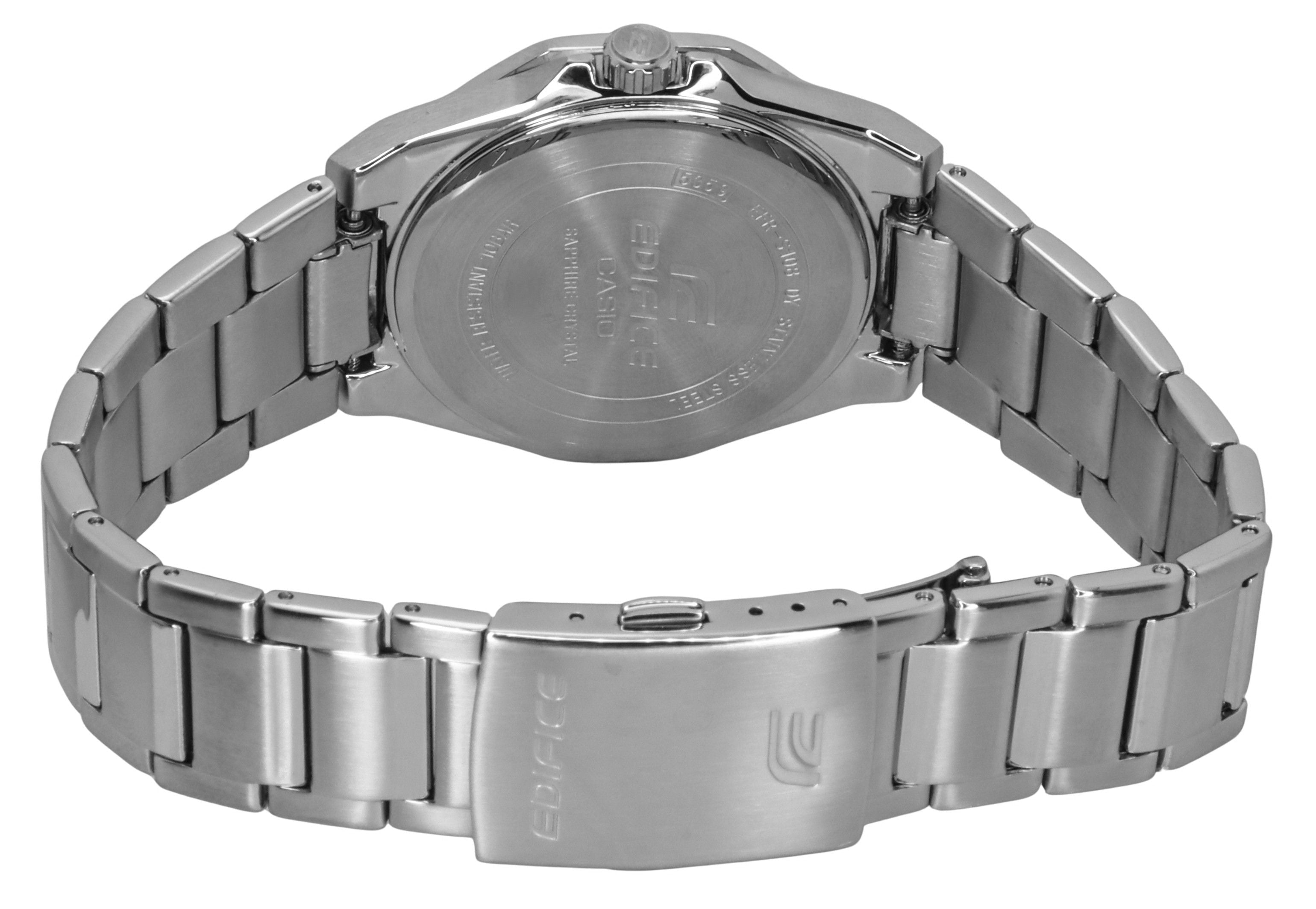 Casio Edifice Slim Line Black Dial Quartz EFR - S108D - 1A 100M Men's Watch - Prestige Stones