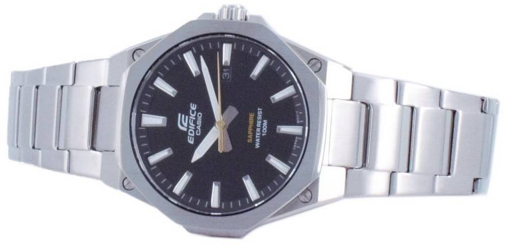 Casio Edifice Slim Line Black Dial Quartz EFR - S108D - 1A 100M Men's Watch - Prestige Stones