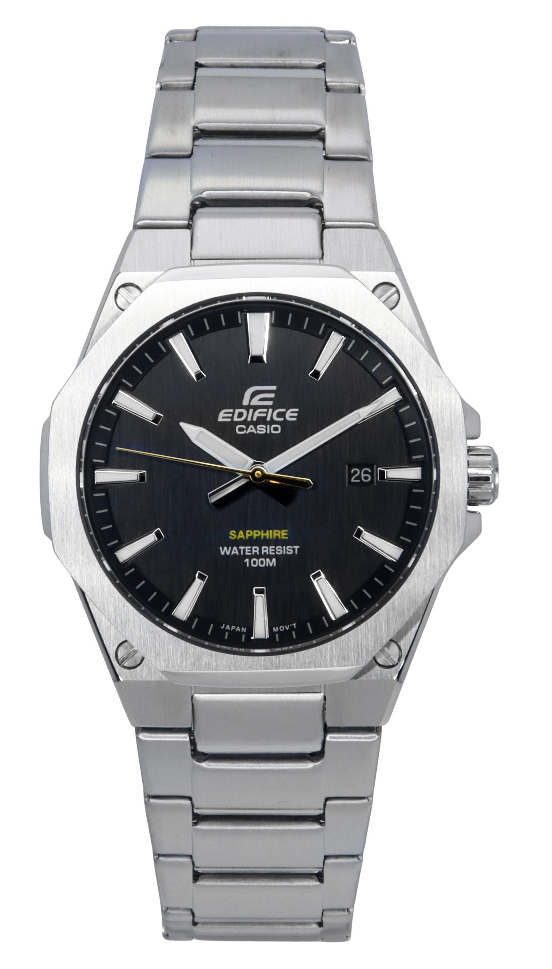 Casio Edifice Slim Line Black Dial Quartz EFR - S108D - 1A 100M Men's Watch - Prestige Stones