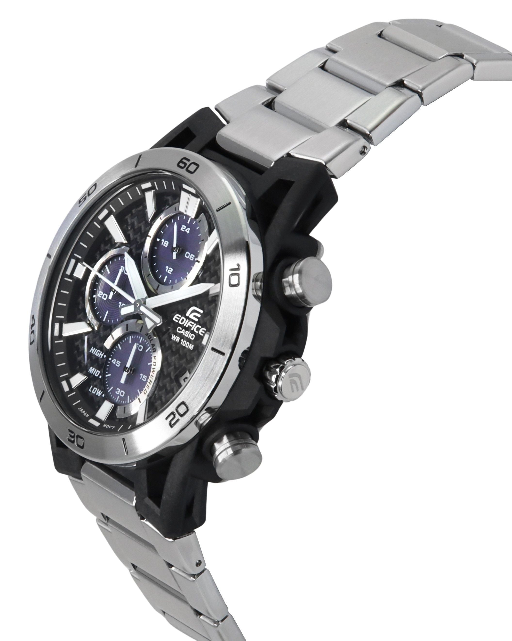 Casio Edifice Sospensione Analog Chronograph Stainless Steel Grey Dial Solar Powered EQS - 960D - 1AV 100M Men's Watch - Prestige Stones