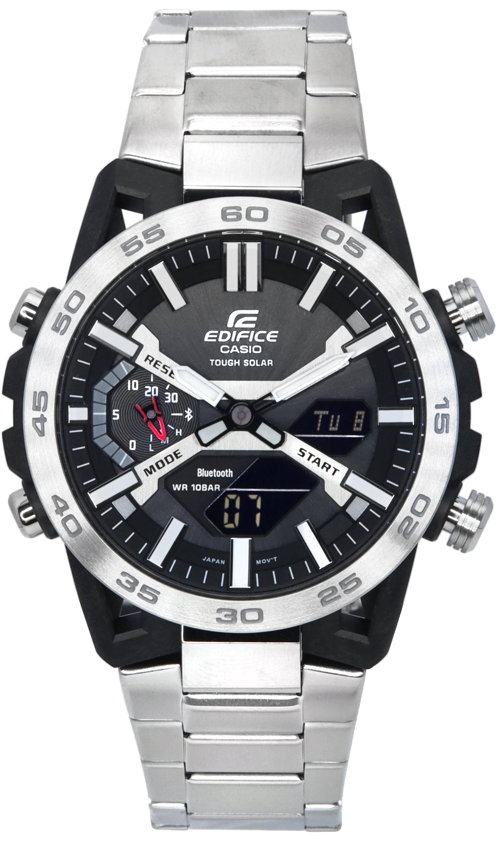 Casio Edifice Sospensione Mobile Link Black Dial Solar ECB - 2000D - 1A ECB2000D - 1 100M Men's Watch - Prestige Stones
