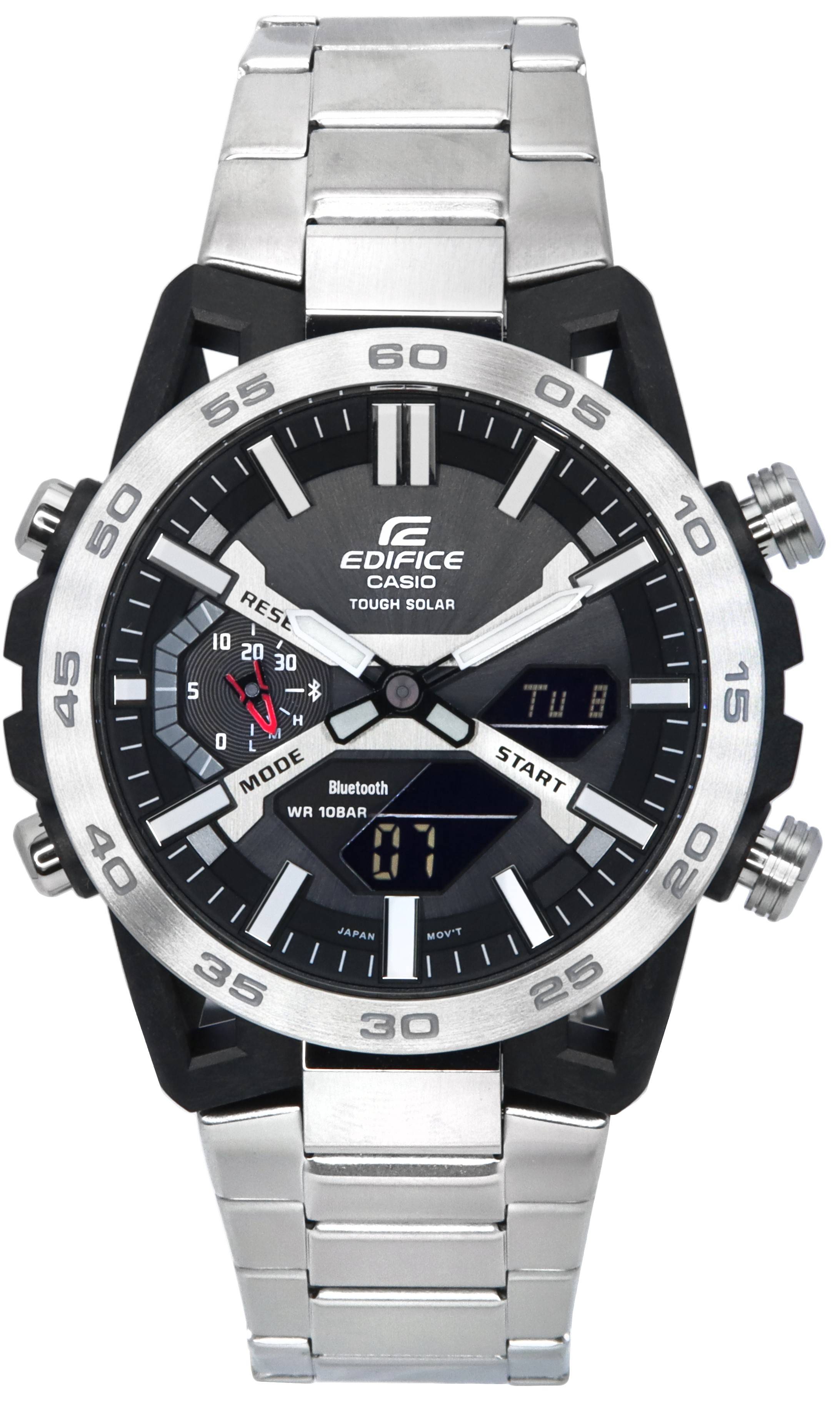 Casio Edifice Sospensione Mobile Link Black Dial Solar ECB - 2000D - 1A ECB2000D - 1 100M Men's Watch - Prestige Stones
